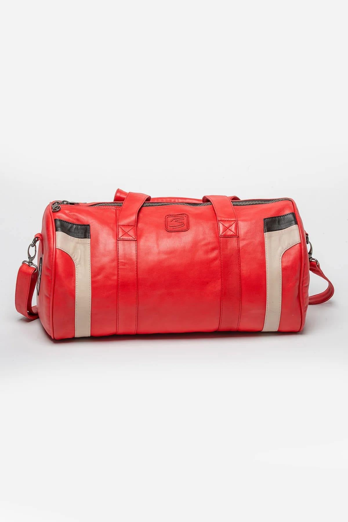 Ayrton Senna Leather Travel Bag Racing Red - Image n°5