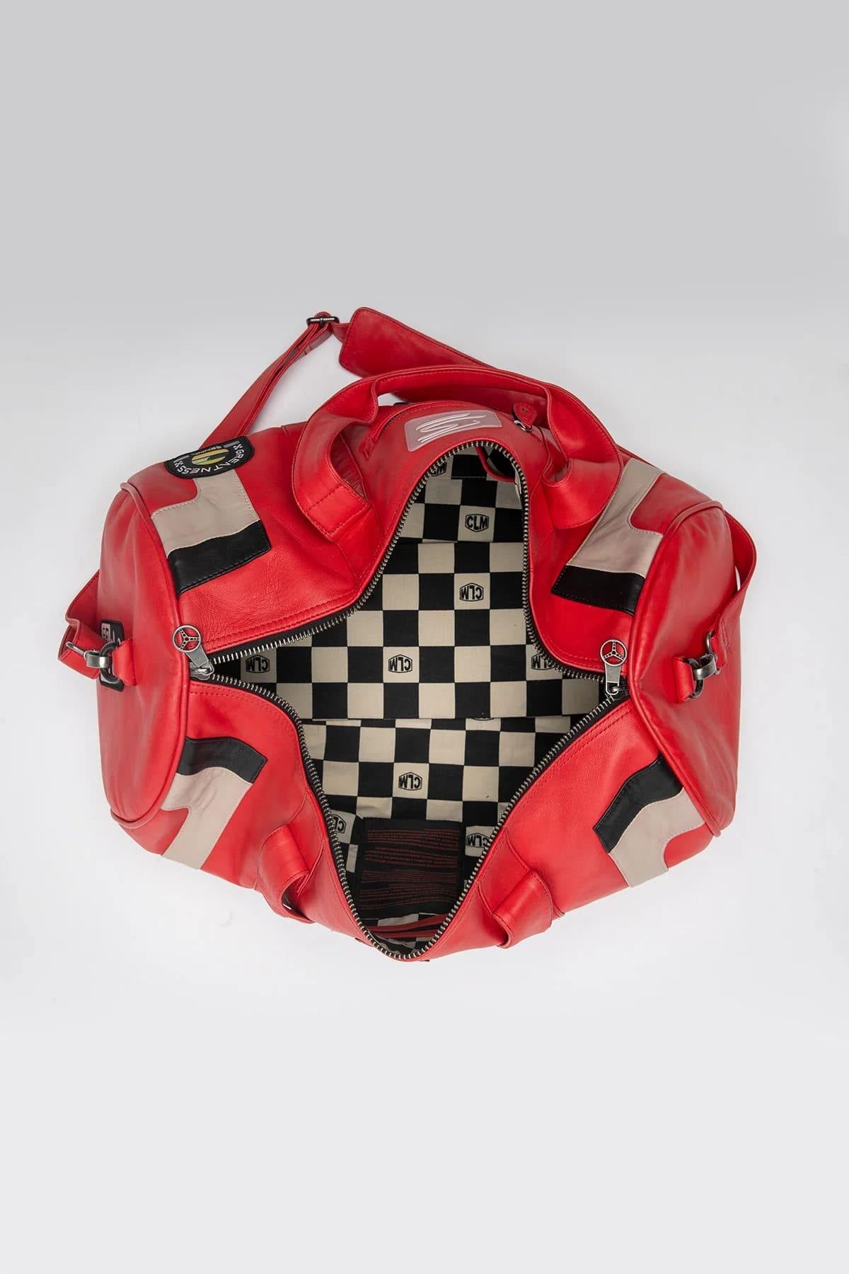 Ayrton Senna Leather Travel Bag Racing Red - Image n°6