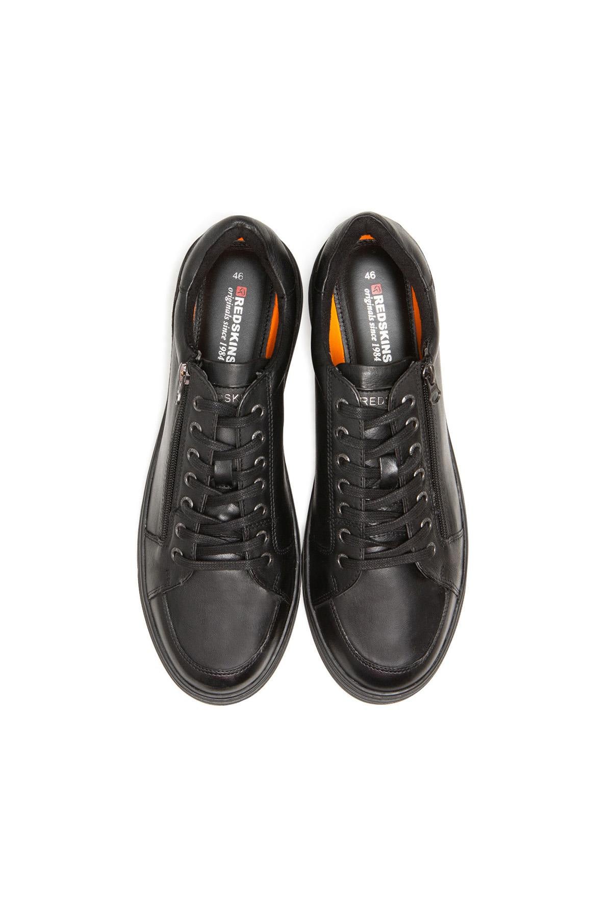 Black leather sneakers for men - Image n°4