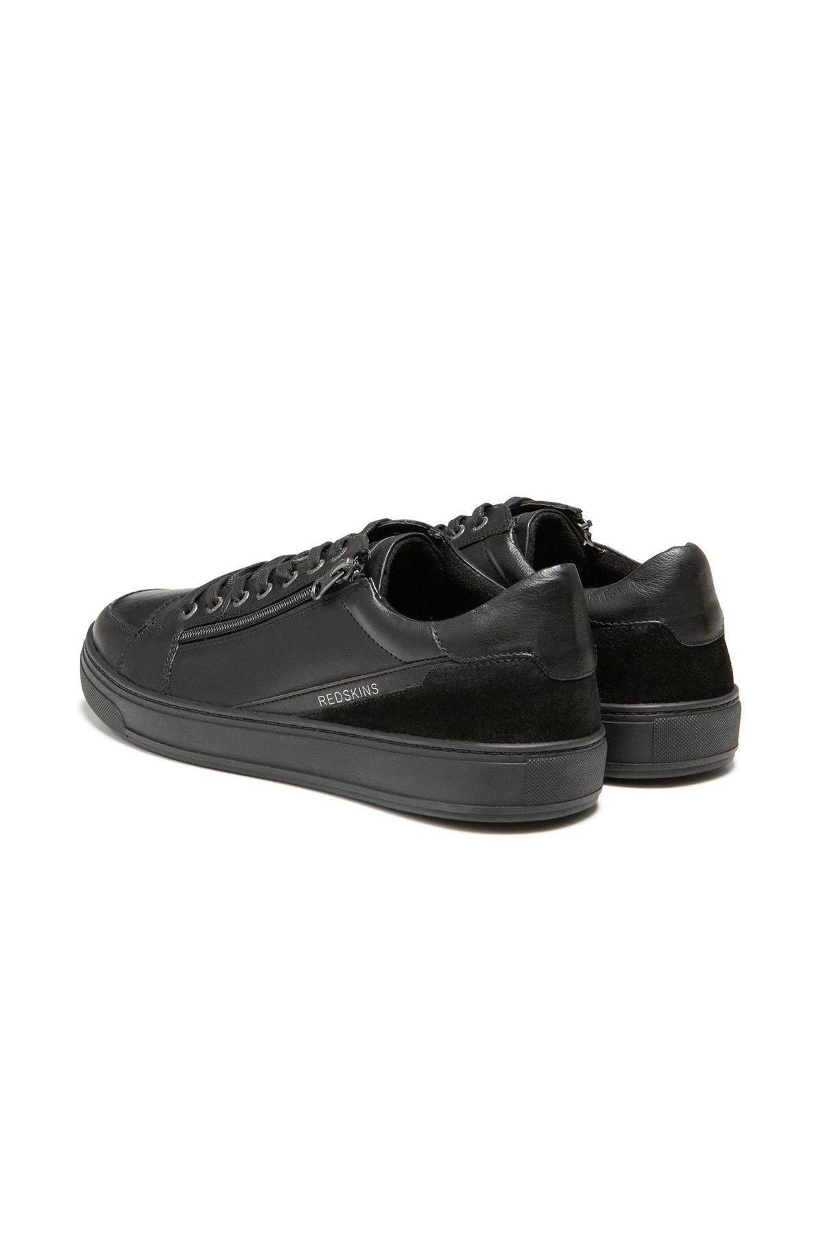 Black leather sneakers for men - Image n°2