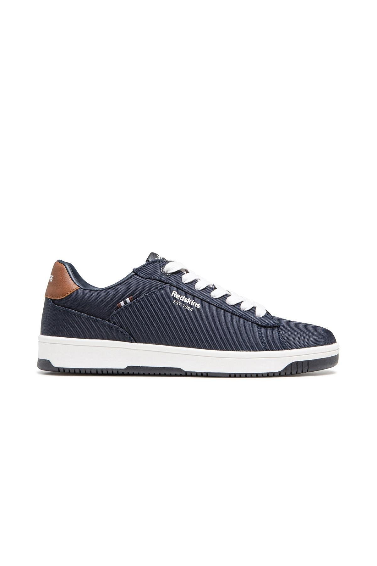 Men's cognac navy canvas sneakers - Image n°3