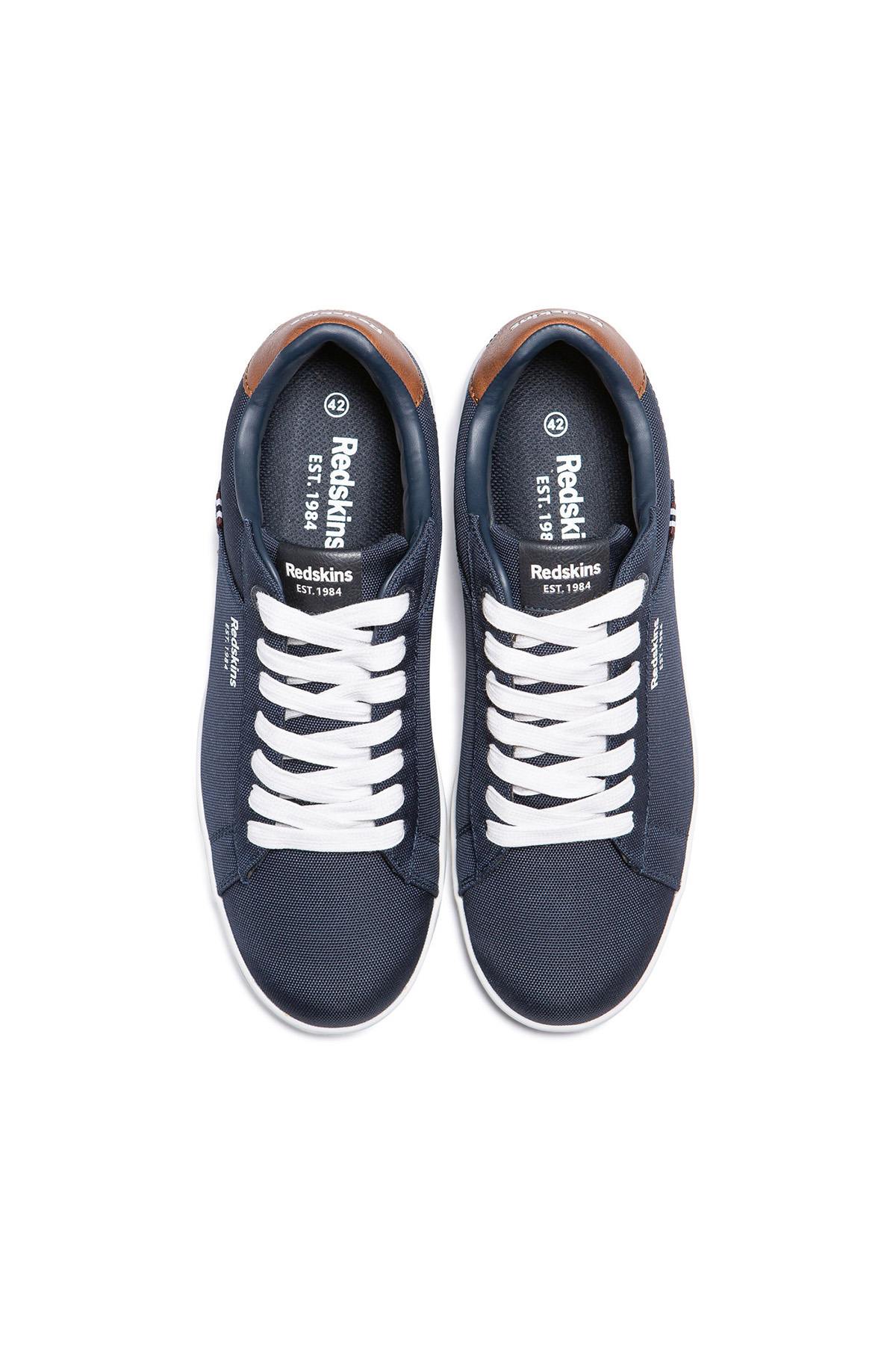 Men's cognac navy canvas sneakers - Image n°4