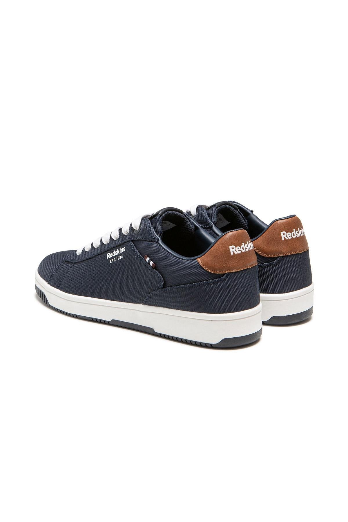 Men's cognac navy canvas sneakers - Image n°2