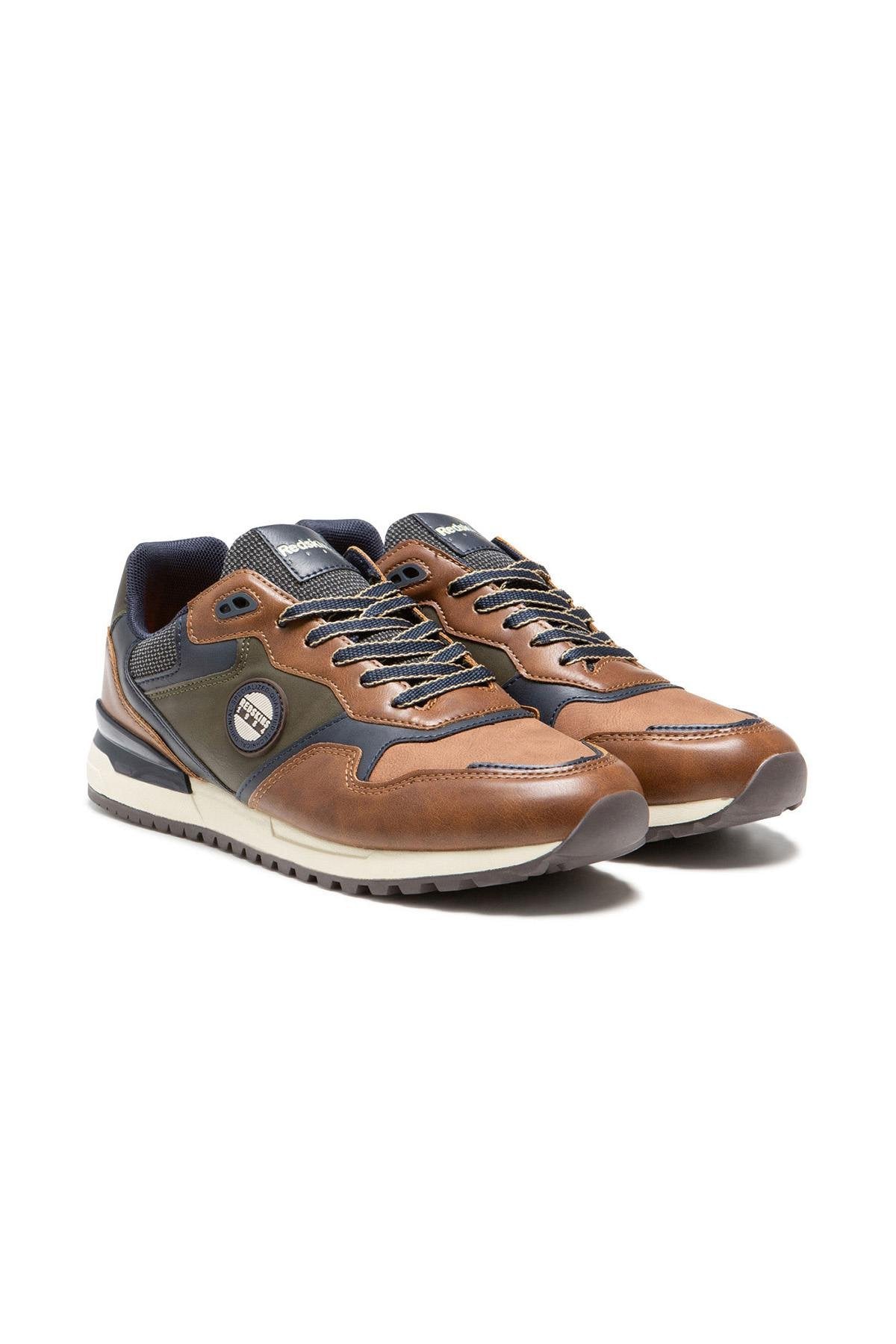 Men's brandy-colored synthetic sneakers - Image n°1