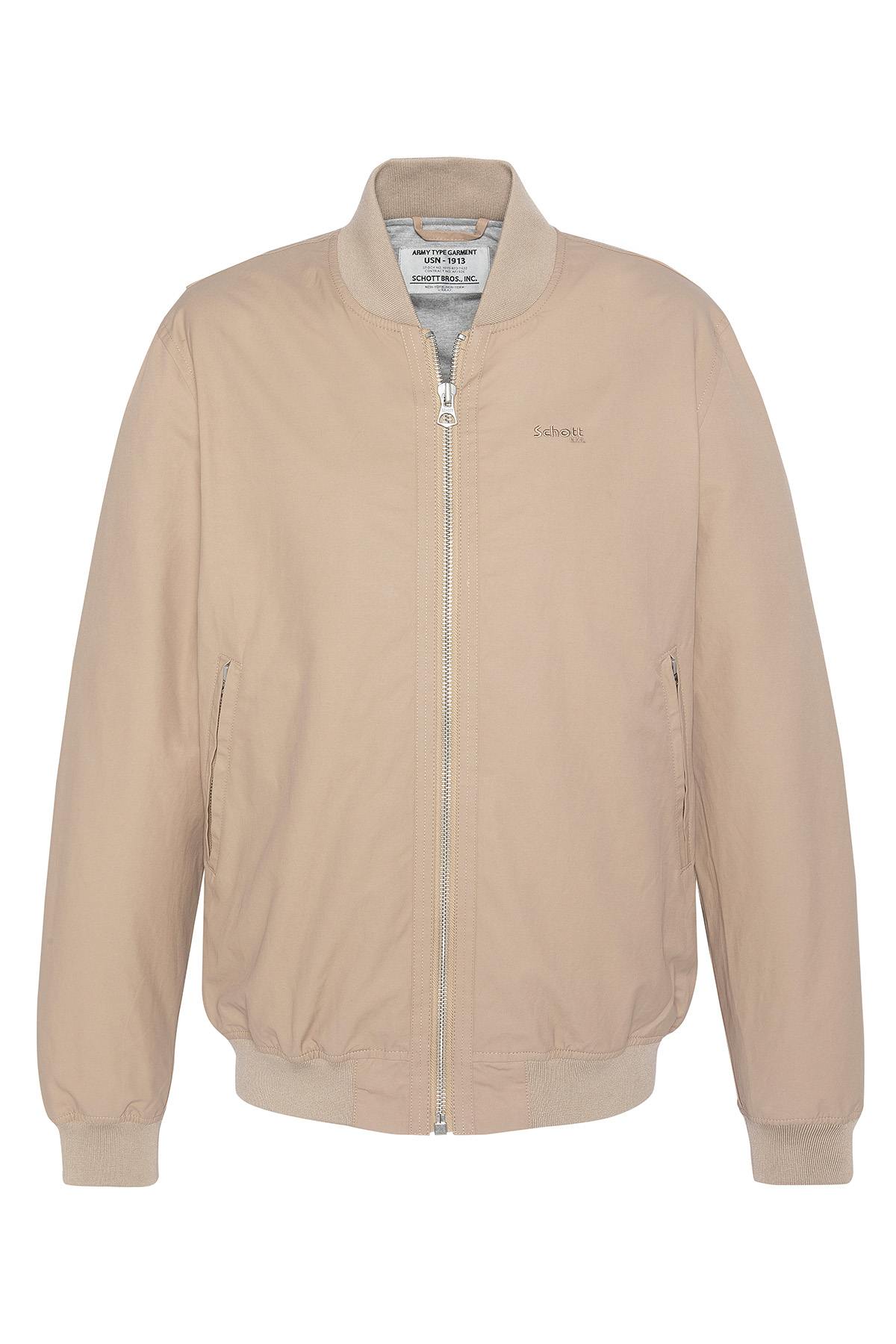 Beige textile bomber jacket - Image n°1