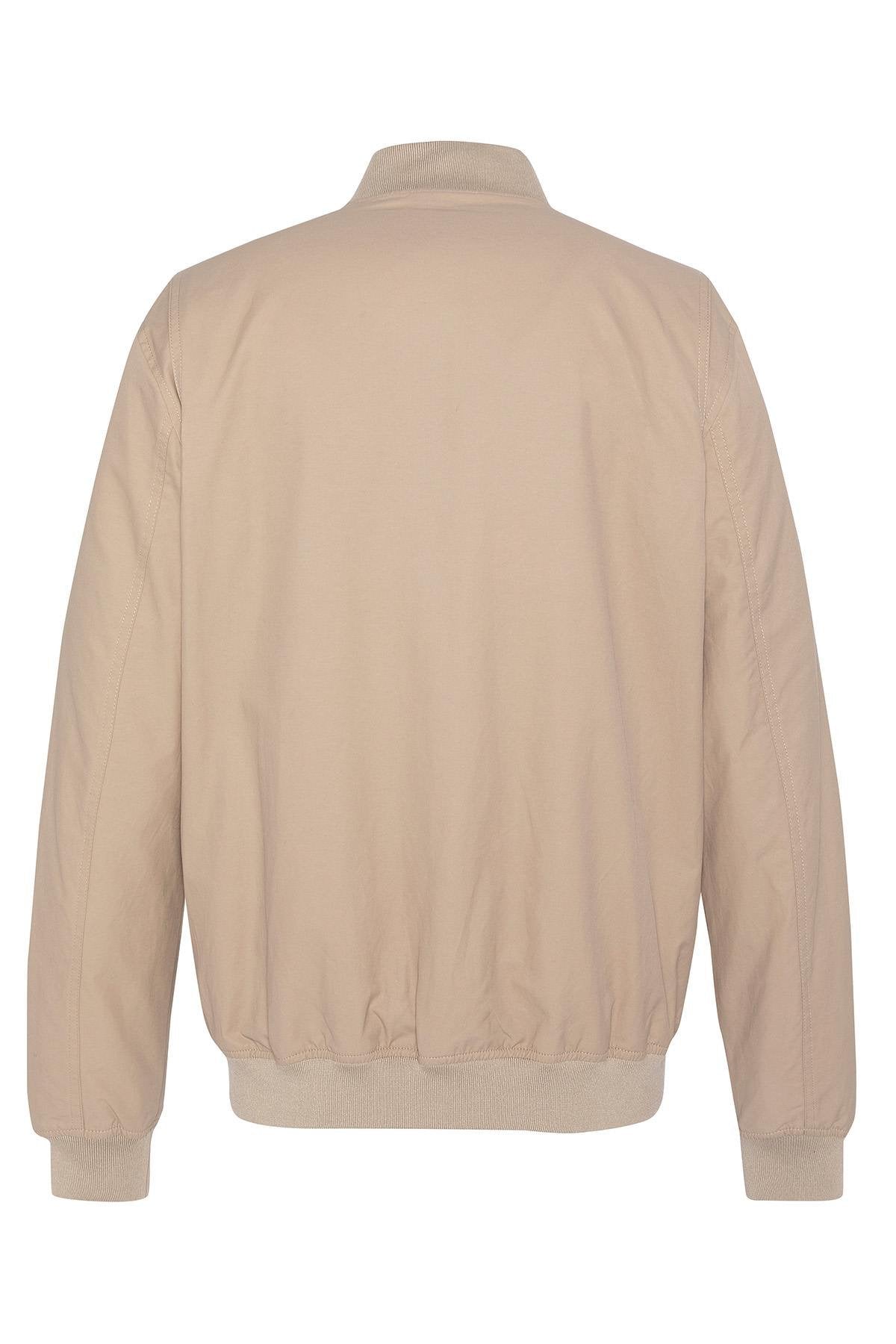 Beige textile bomber jacket - Image n°2