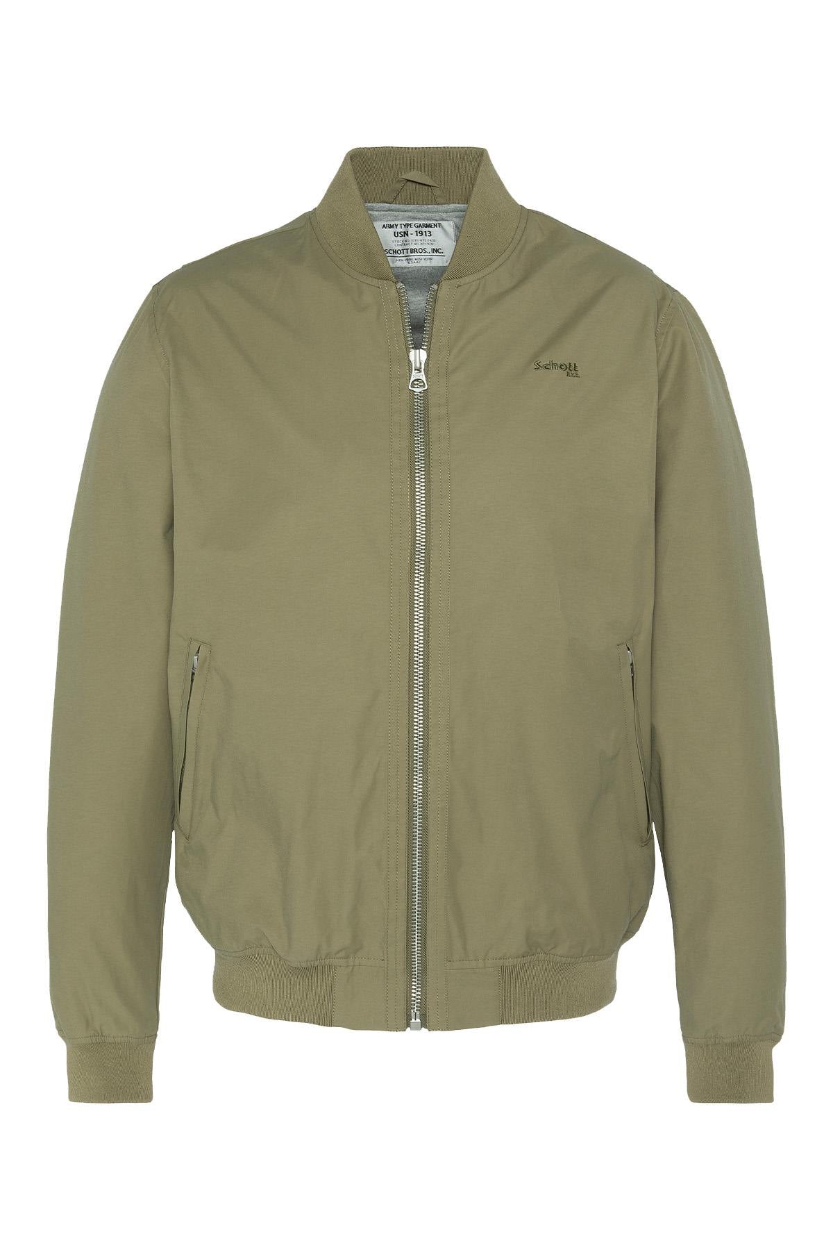 Light khaki textile bomber jacket - Image n°1