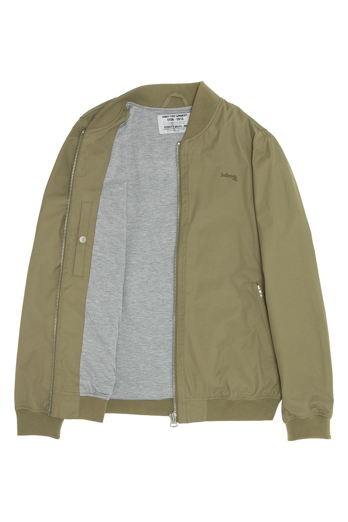 Light khaki textile bomber jacket - Image n°2