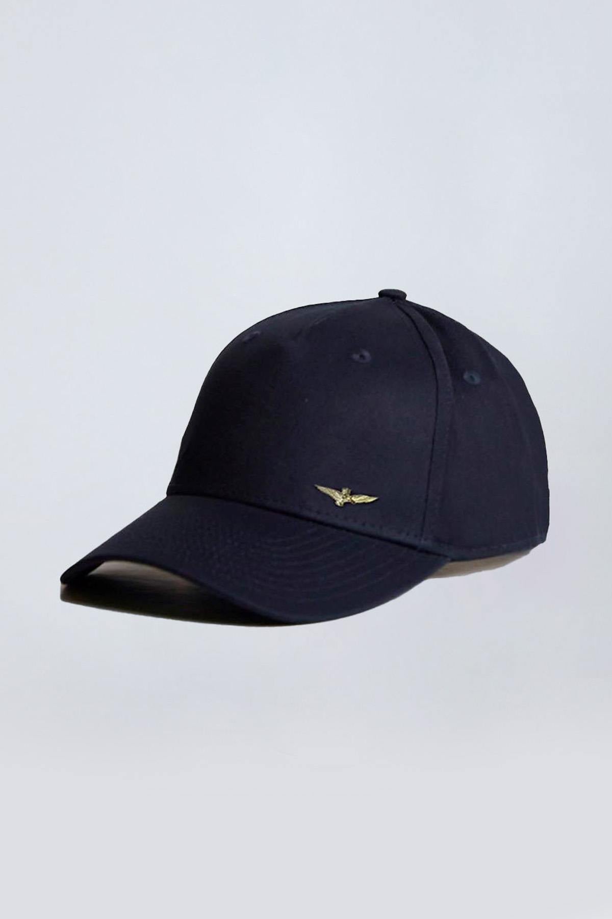 Navy blue cap with metal eagle - Image n°1