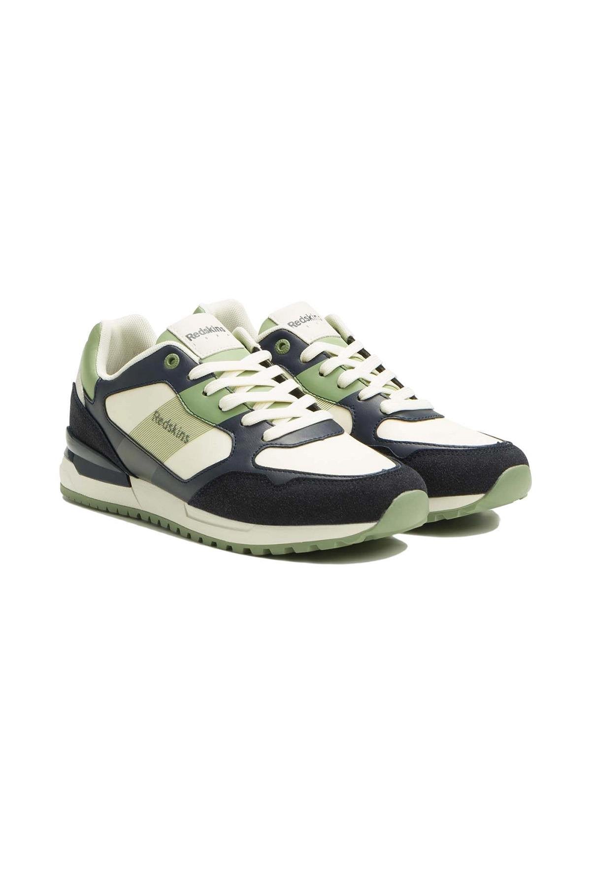 Men's navy ecru khaki sneakers - Image n°2