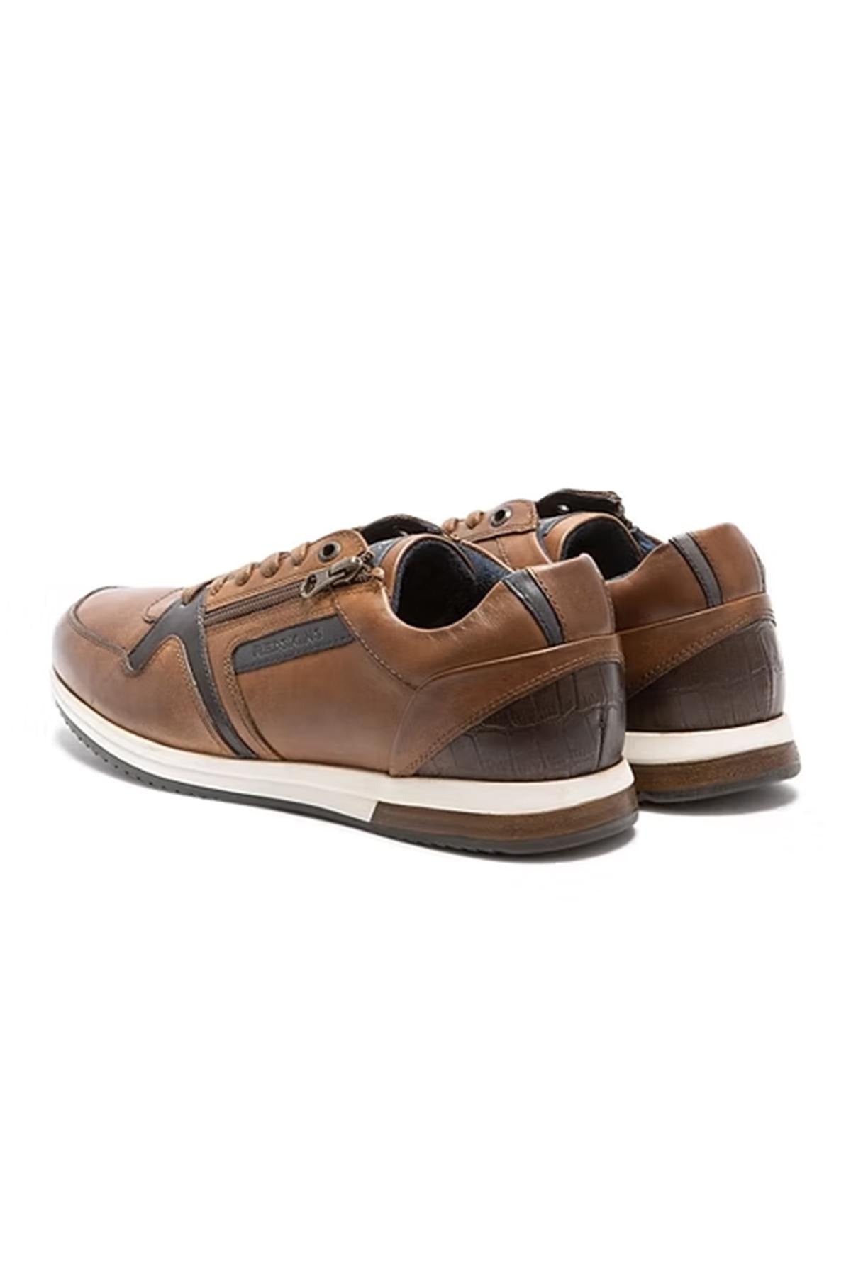 Navy chestnut leather sneaker - Image n°2