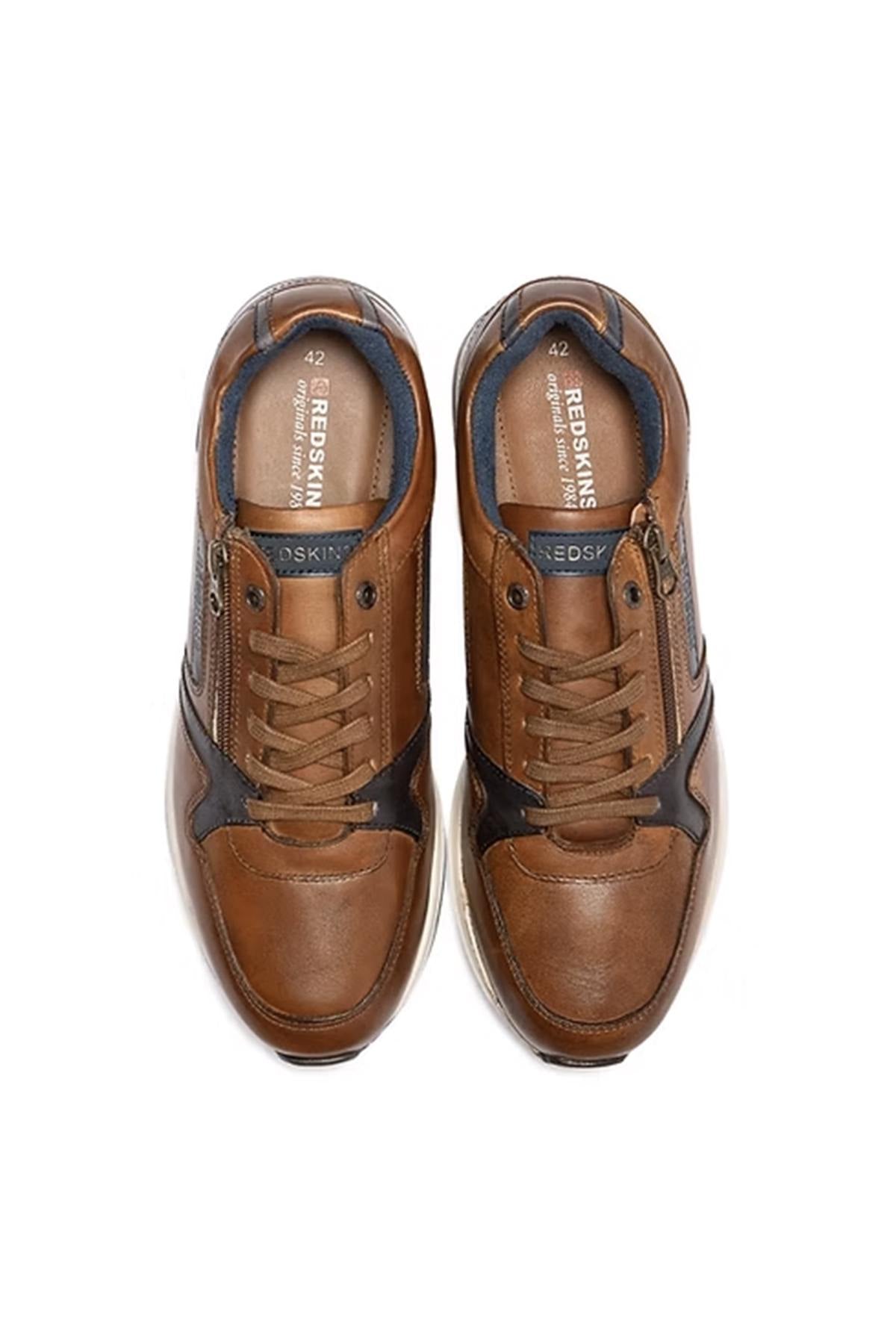 Navy chestnut leather sneaker - Image n°4