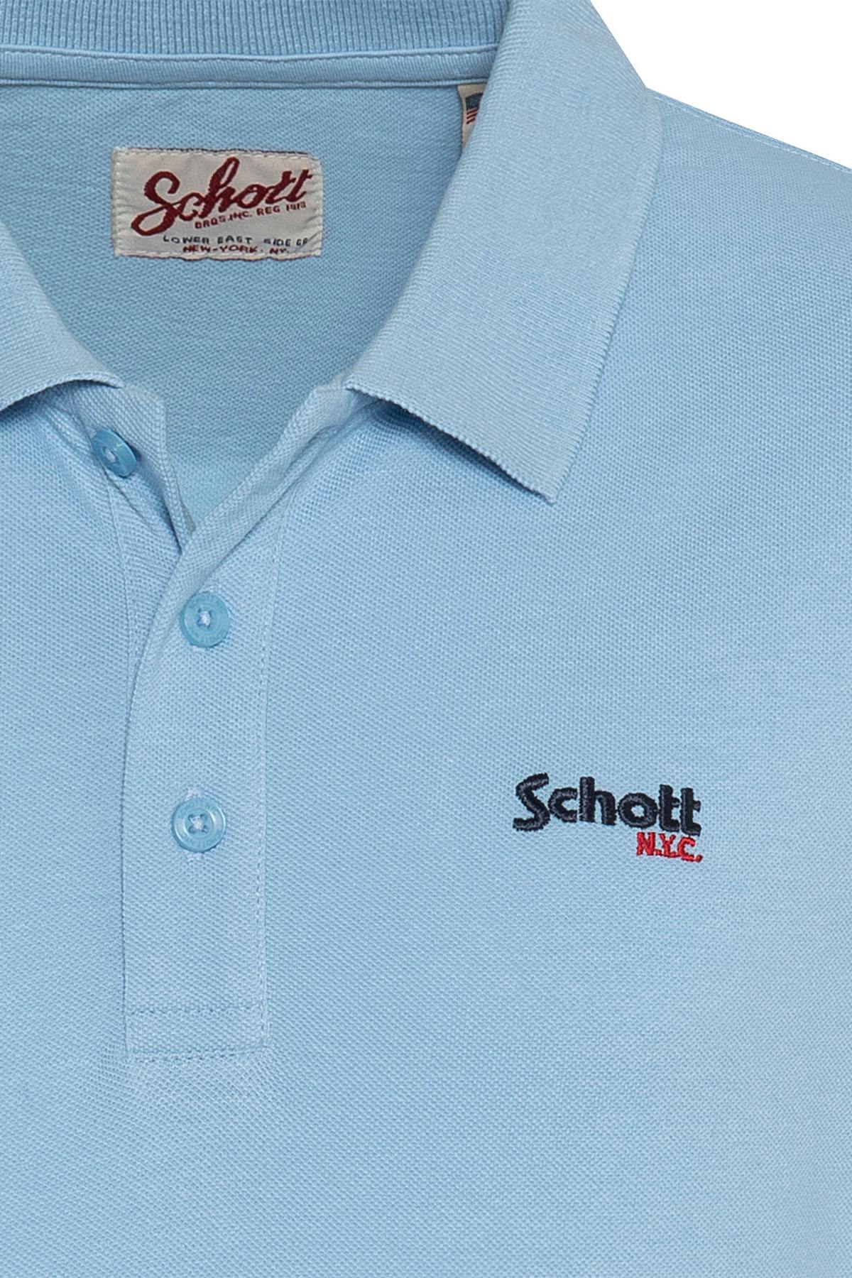 Blue polo shirt with logo - Image n°2