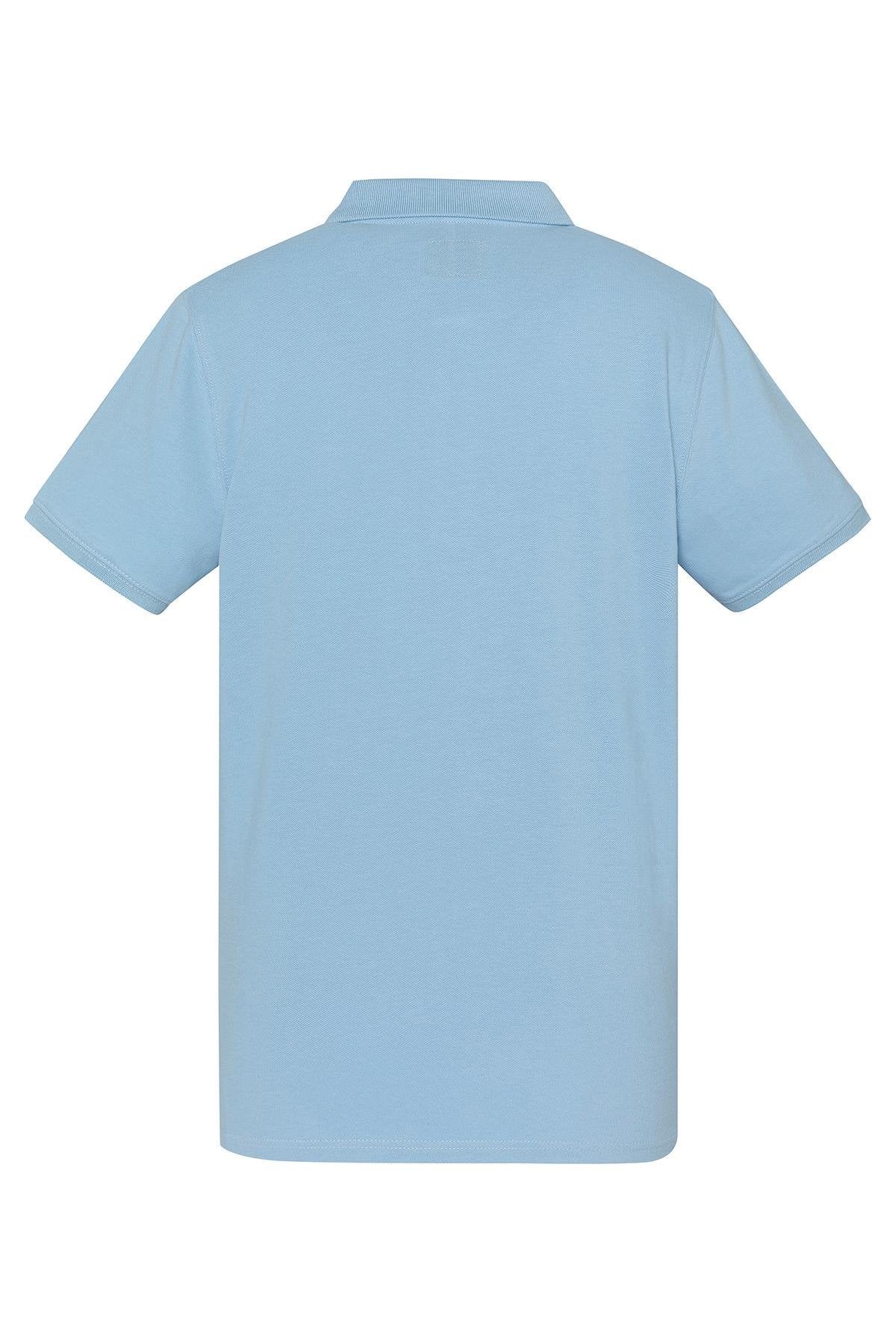 Blue polo shirt with logo - Image n°3