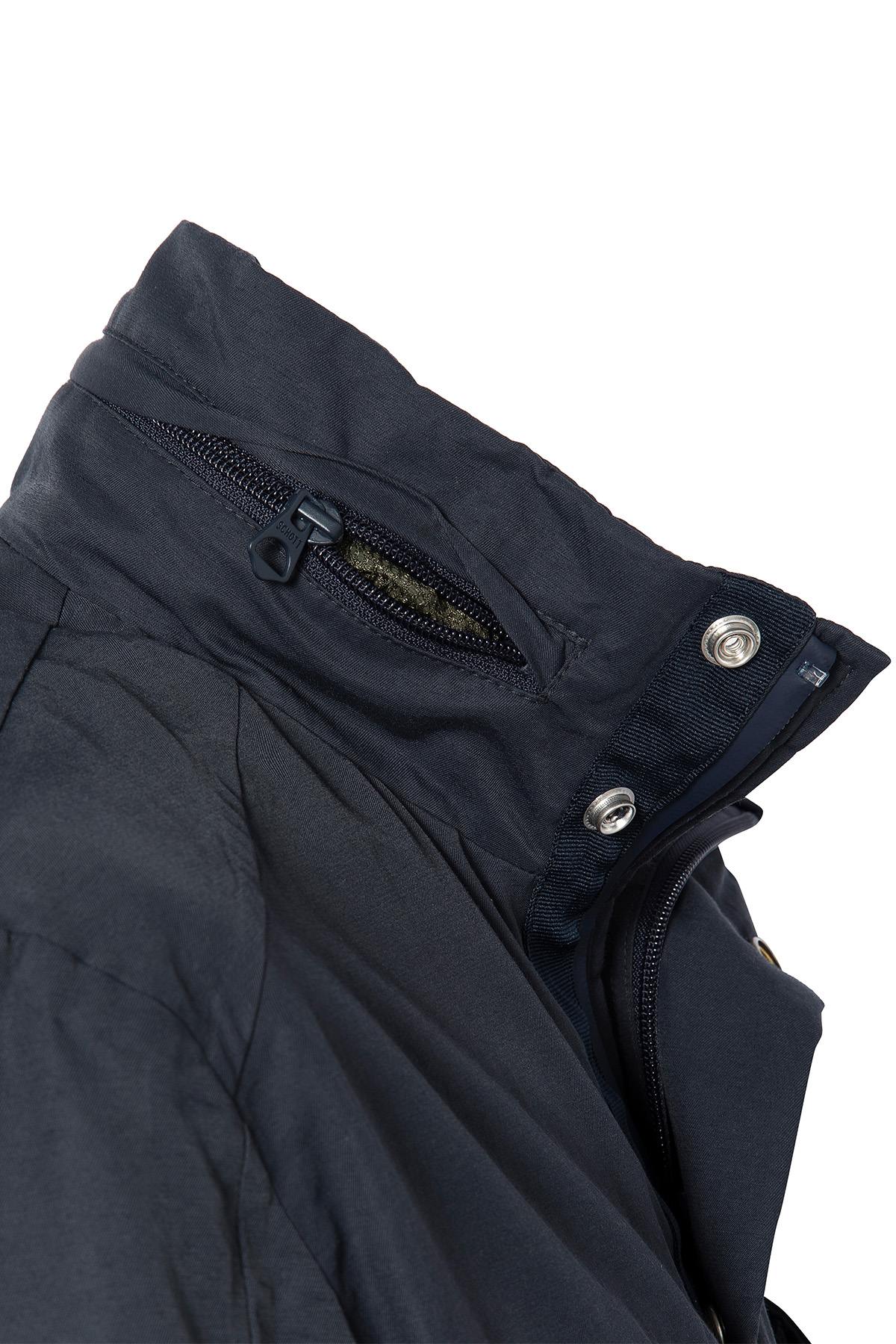 Navy blue textile parka - Image n°4