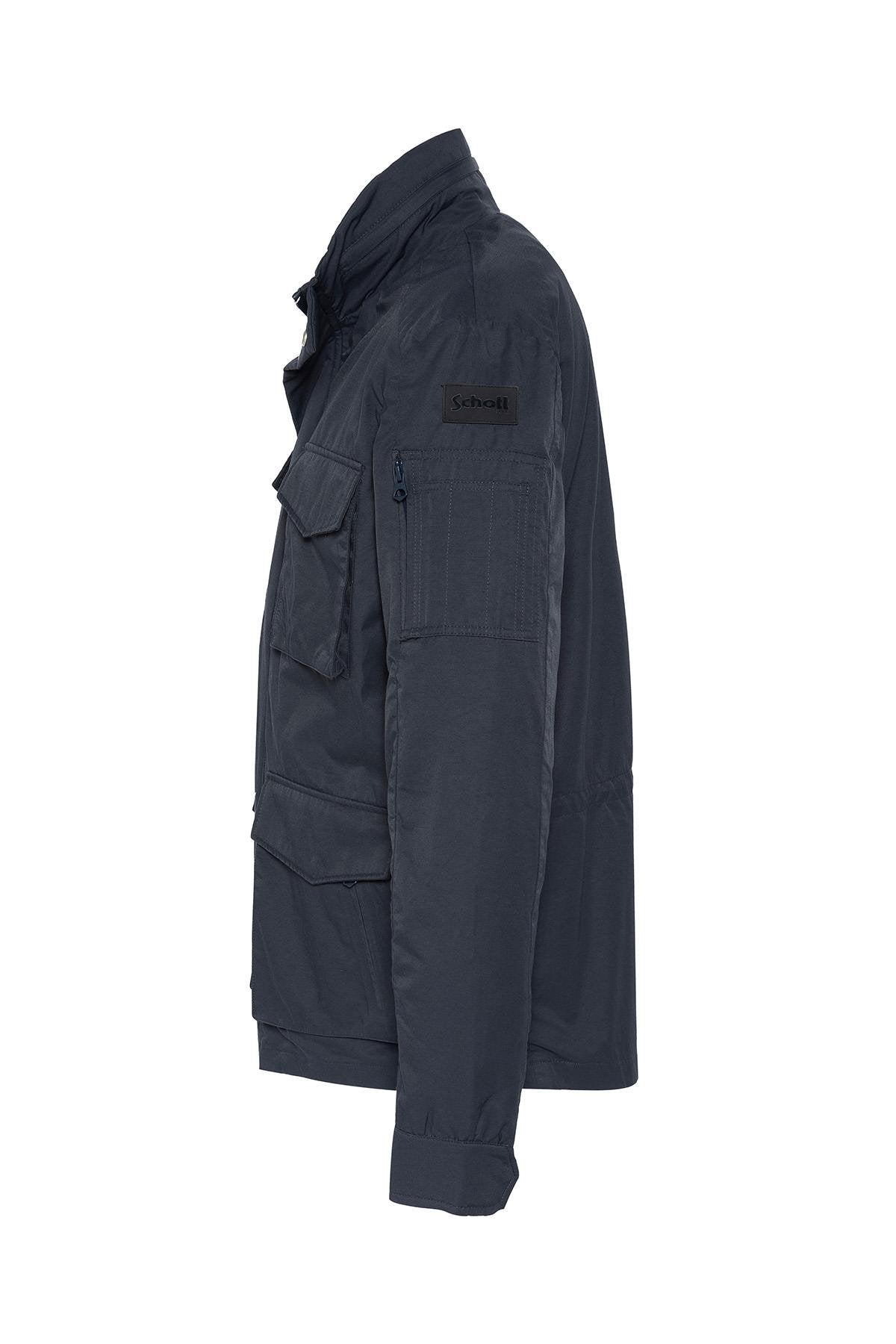 Navy blue textile parka - Image n°5