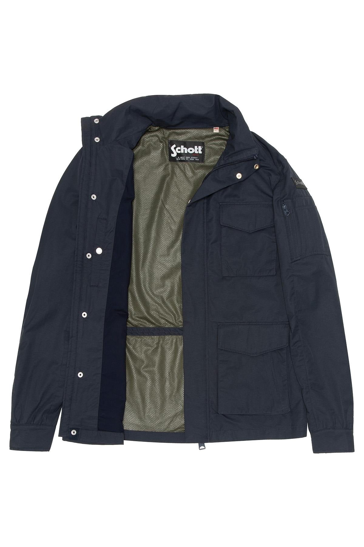 Navy blue textile parka - Image n°3