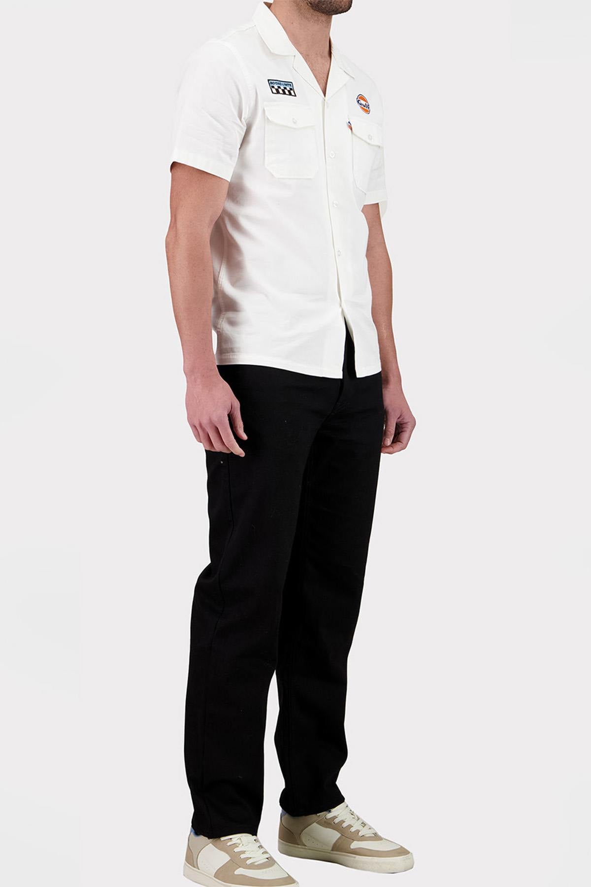 Ecru short-sleeved shirt with chest pockets - Image n°4