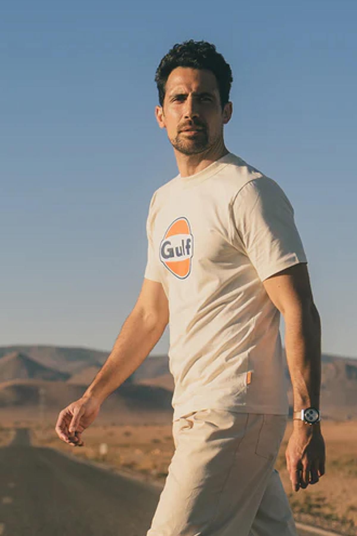 Ecru T-shirt with Gulf logo - Image n°1