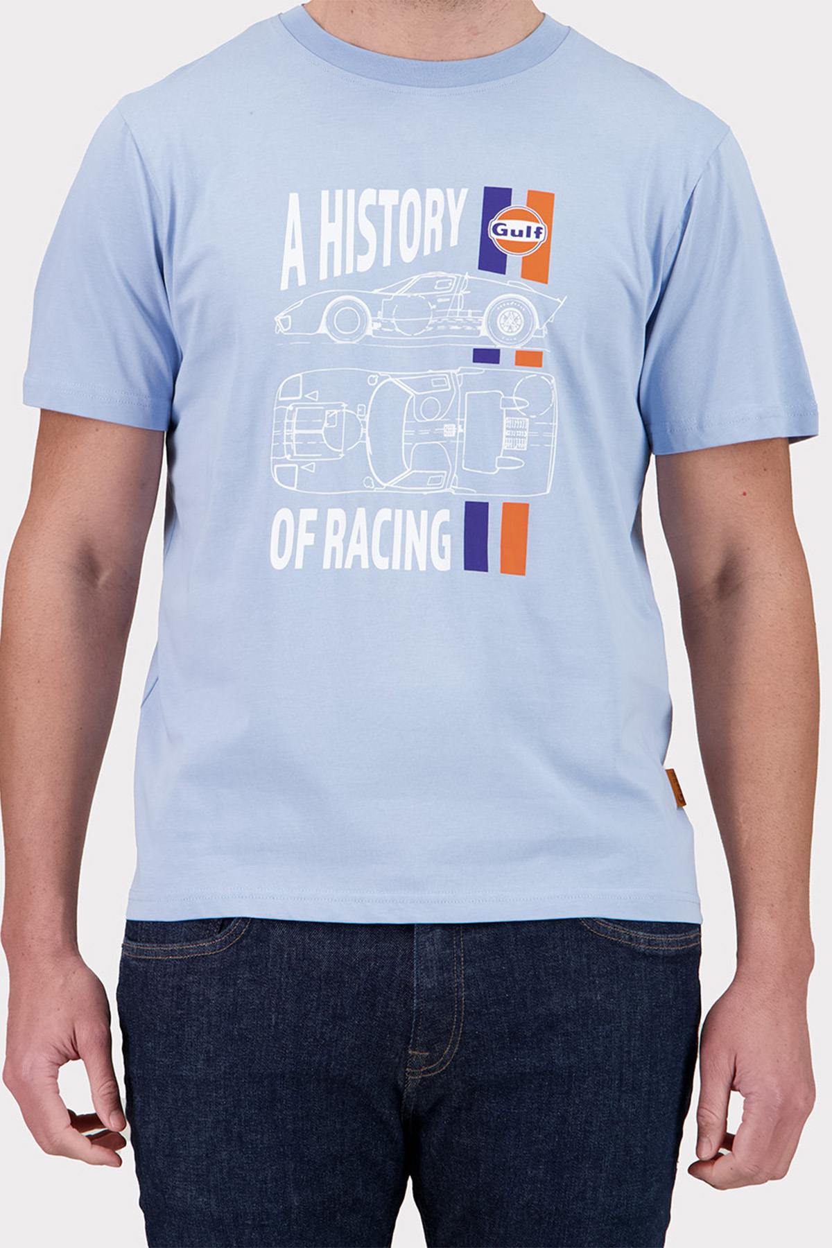 Light blue racing cotton t-shirt - Image n°2