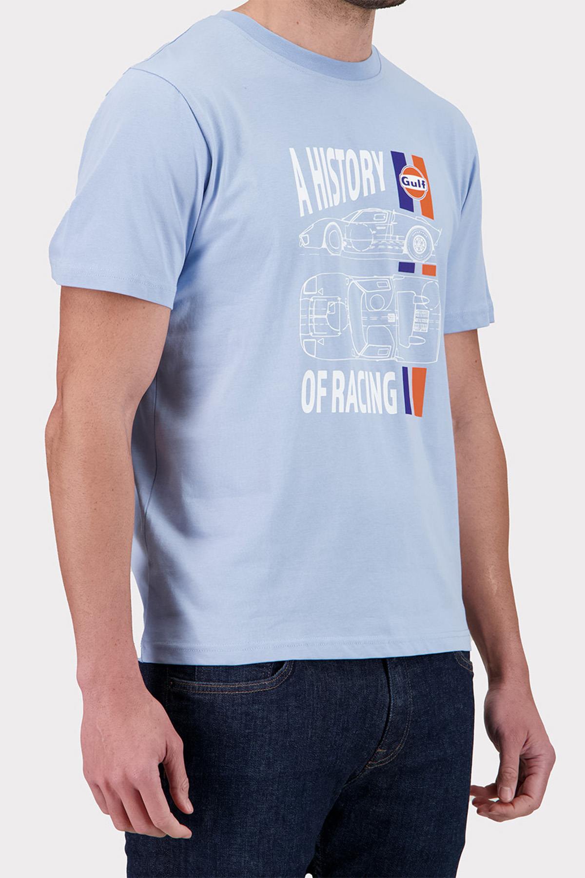 Light blue racing cotton t-shirt - Image n°4