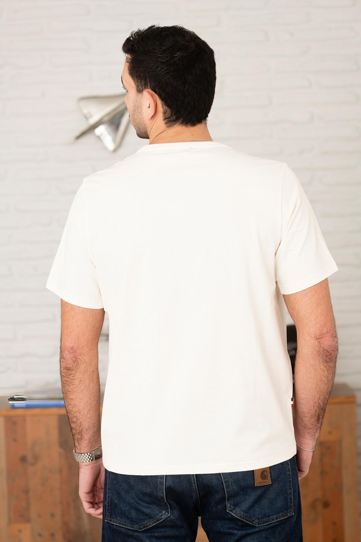 White cotton t-shirt with wings logo - Image n°3