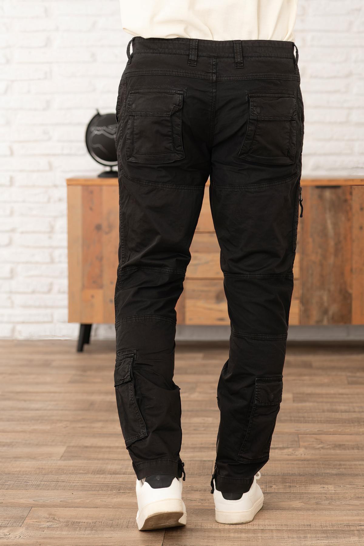 Black cotton anti-G flight pants - Image n°3