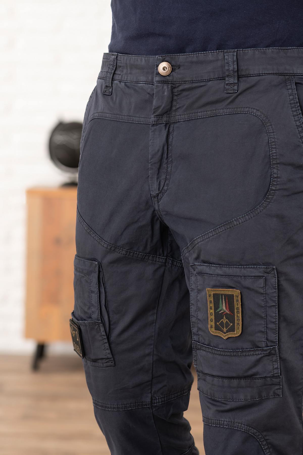 Navy blue cotton anti-G flight pants - Image n°3