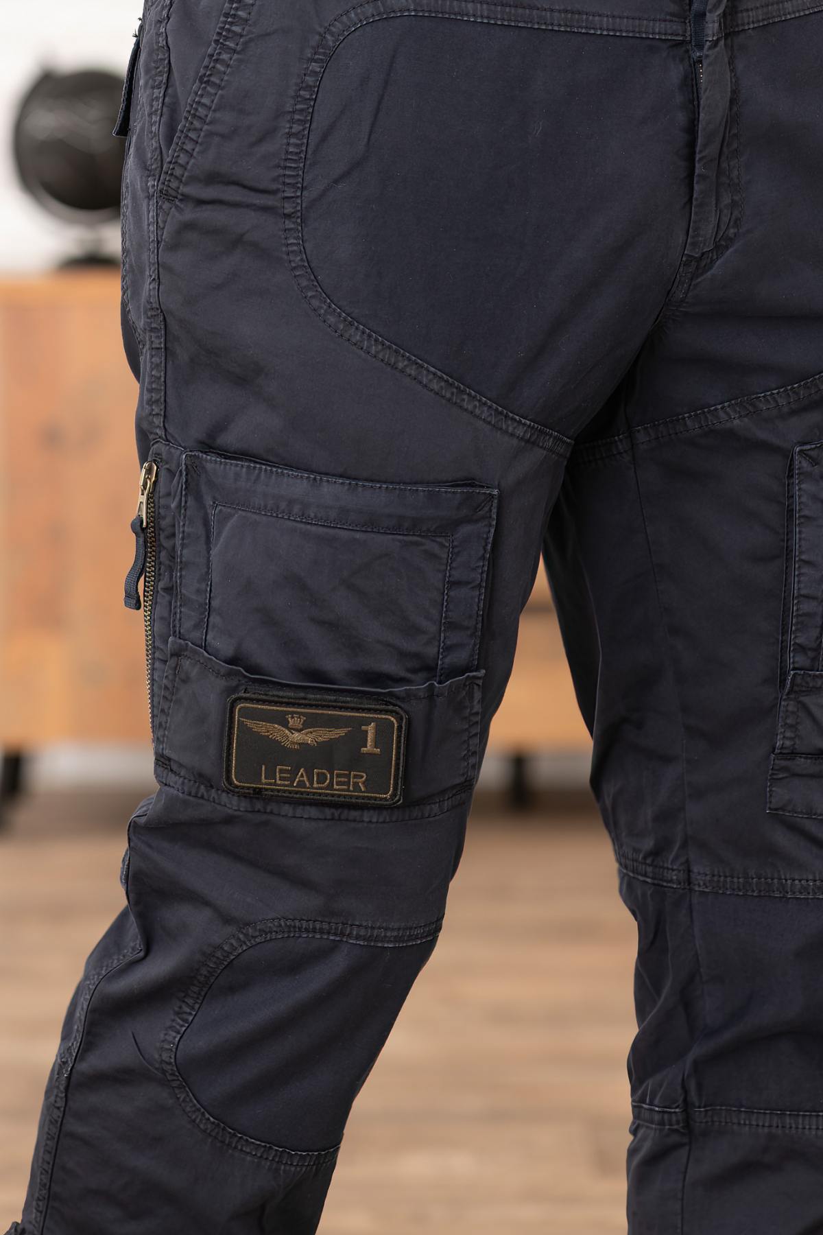 Navy blue cotton anti-G flight pants - Image n°6