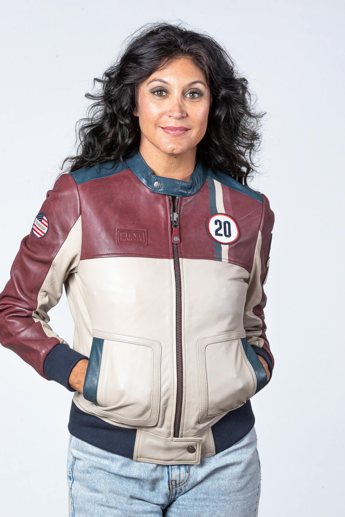 Steve McQueen Women's Racing Leather Jacket - Image n°1