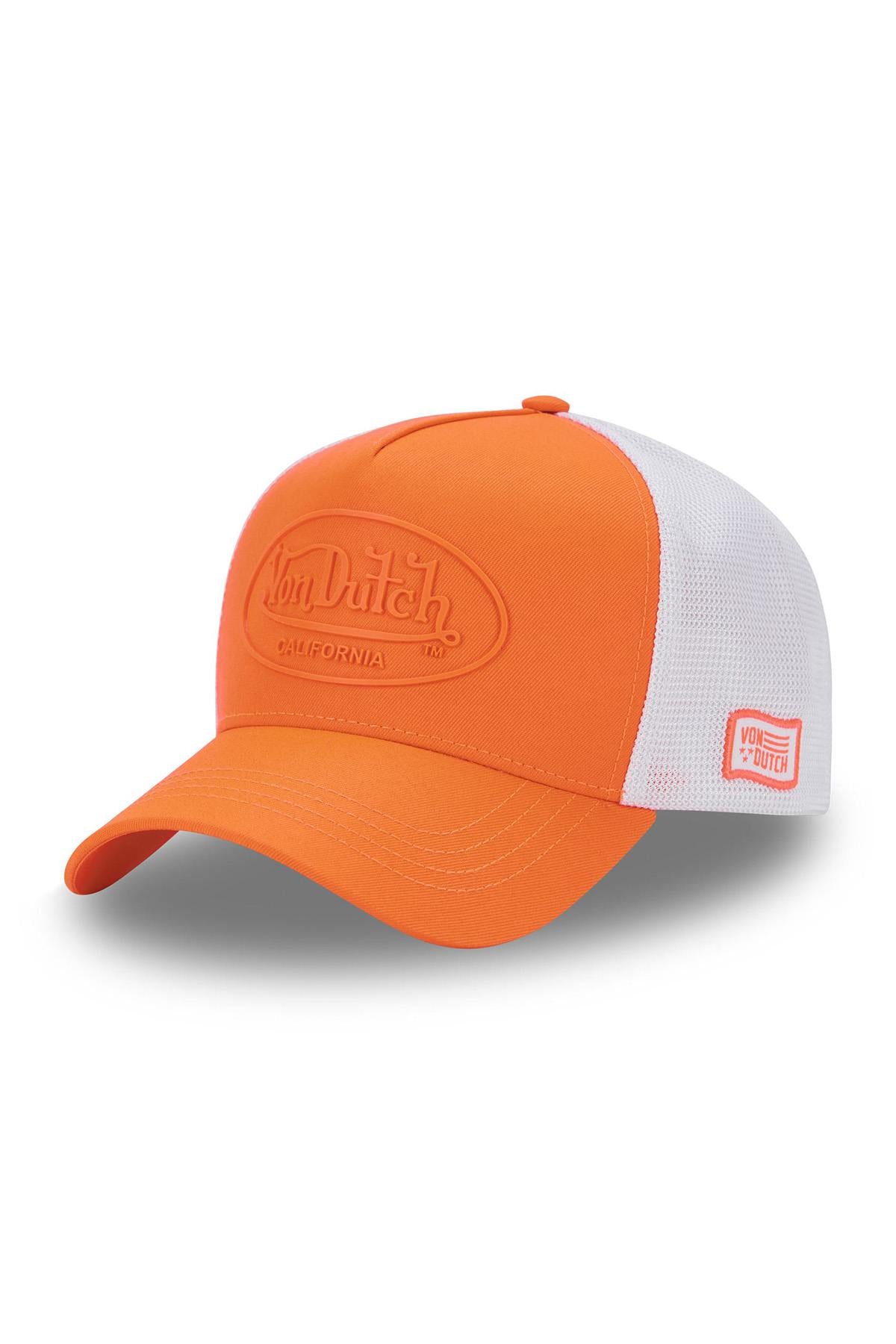 Neon orange and white mesh cap - Image n°1