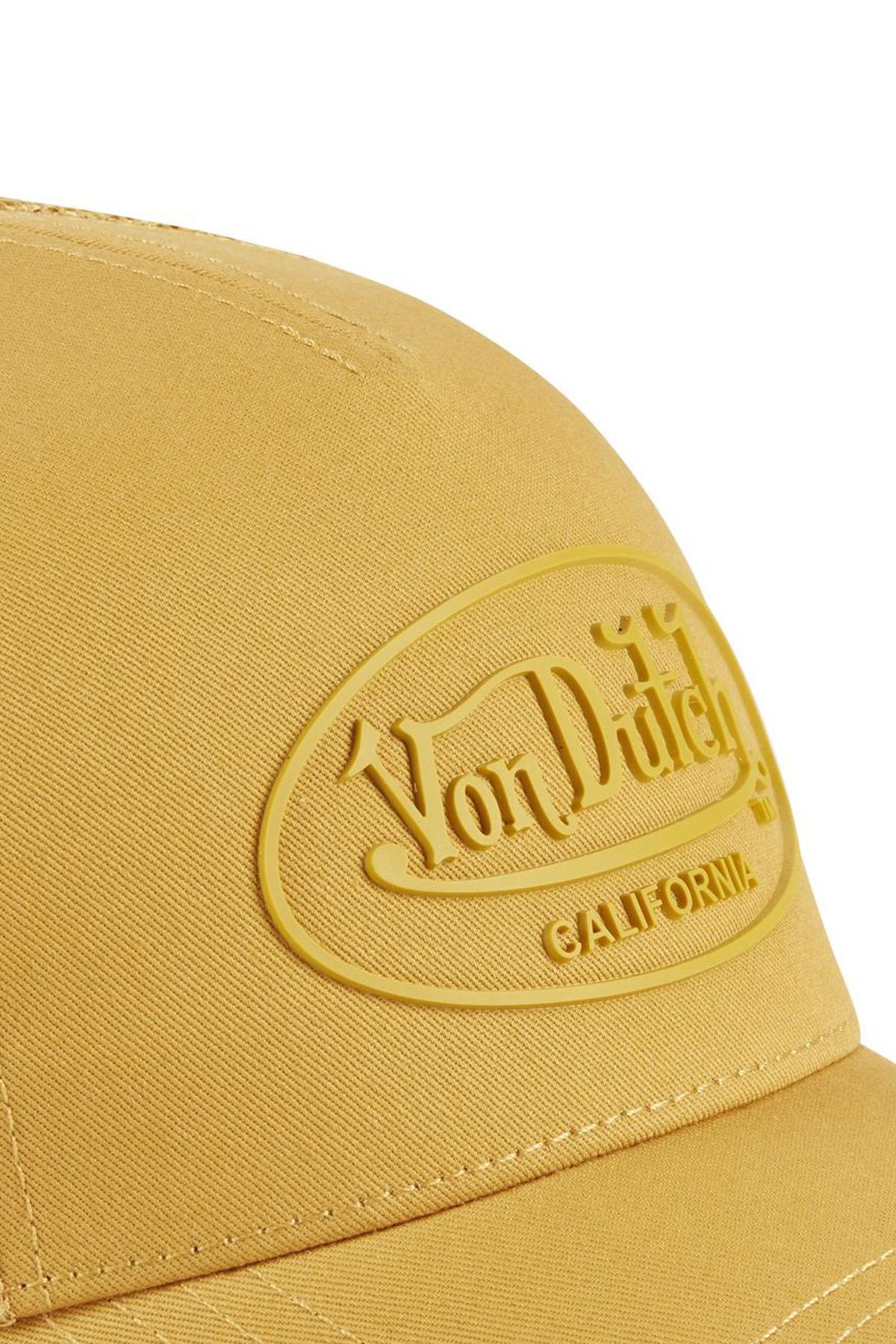 Mustard yellow cap with rubber logo - Image n°4