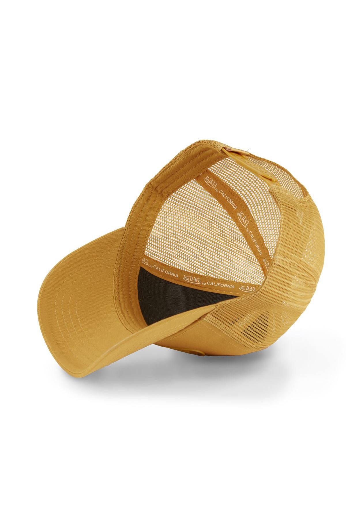 Mustard yellow cap with rubber logo - Image n°5