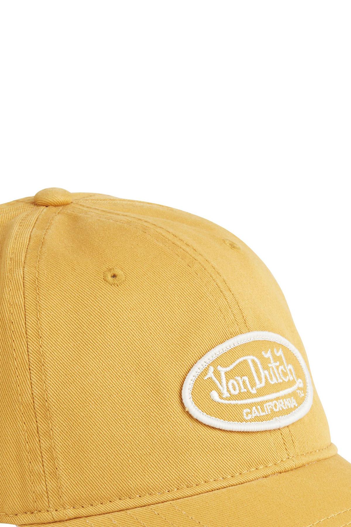 Yellow cotton twill cap with logo - Image n°4