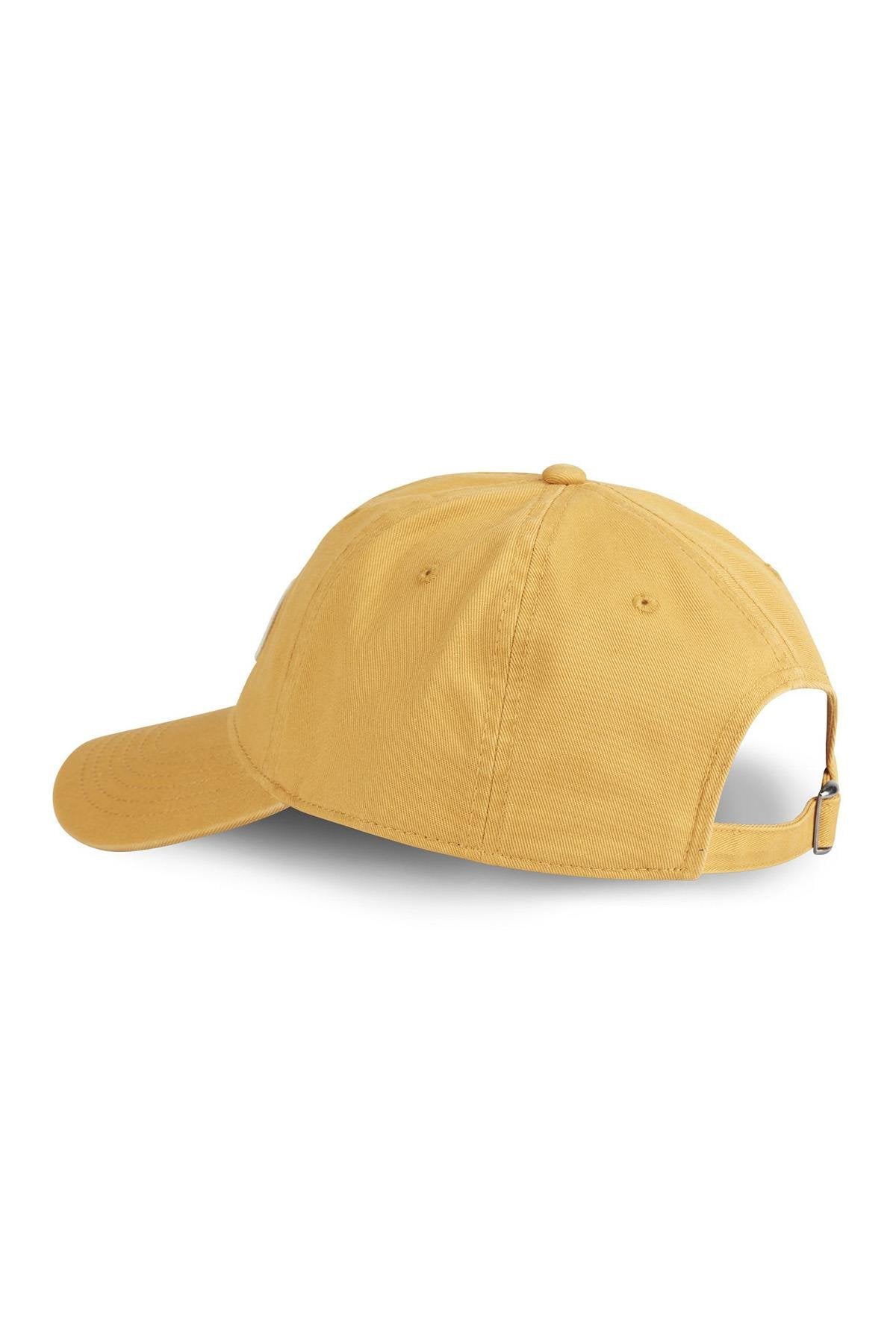 Yellow cotton twill cap with logo - Image n°2