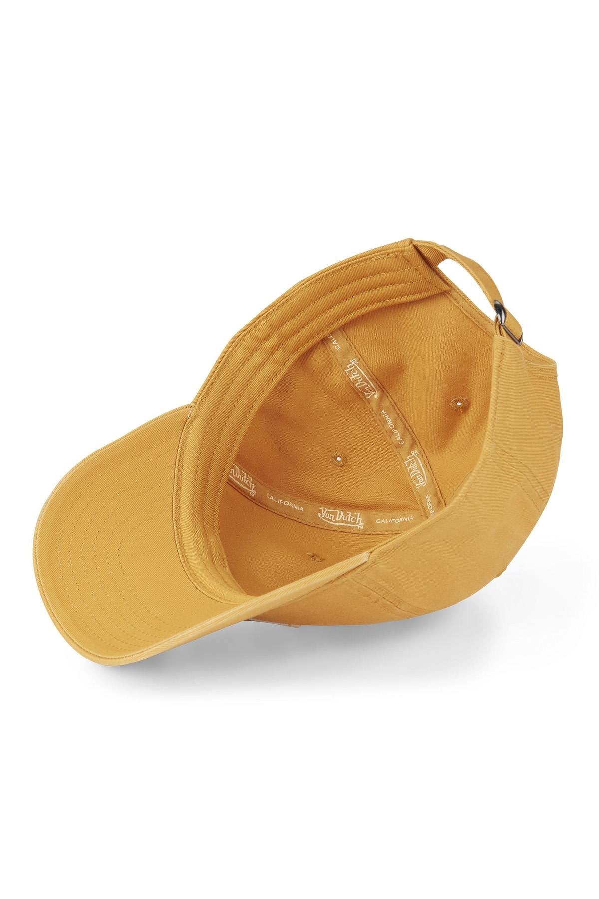 Yellow cotton twill cap with logo - Image n°5