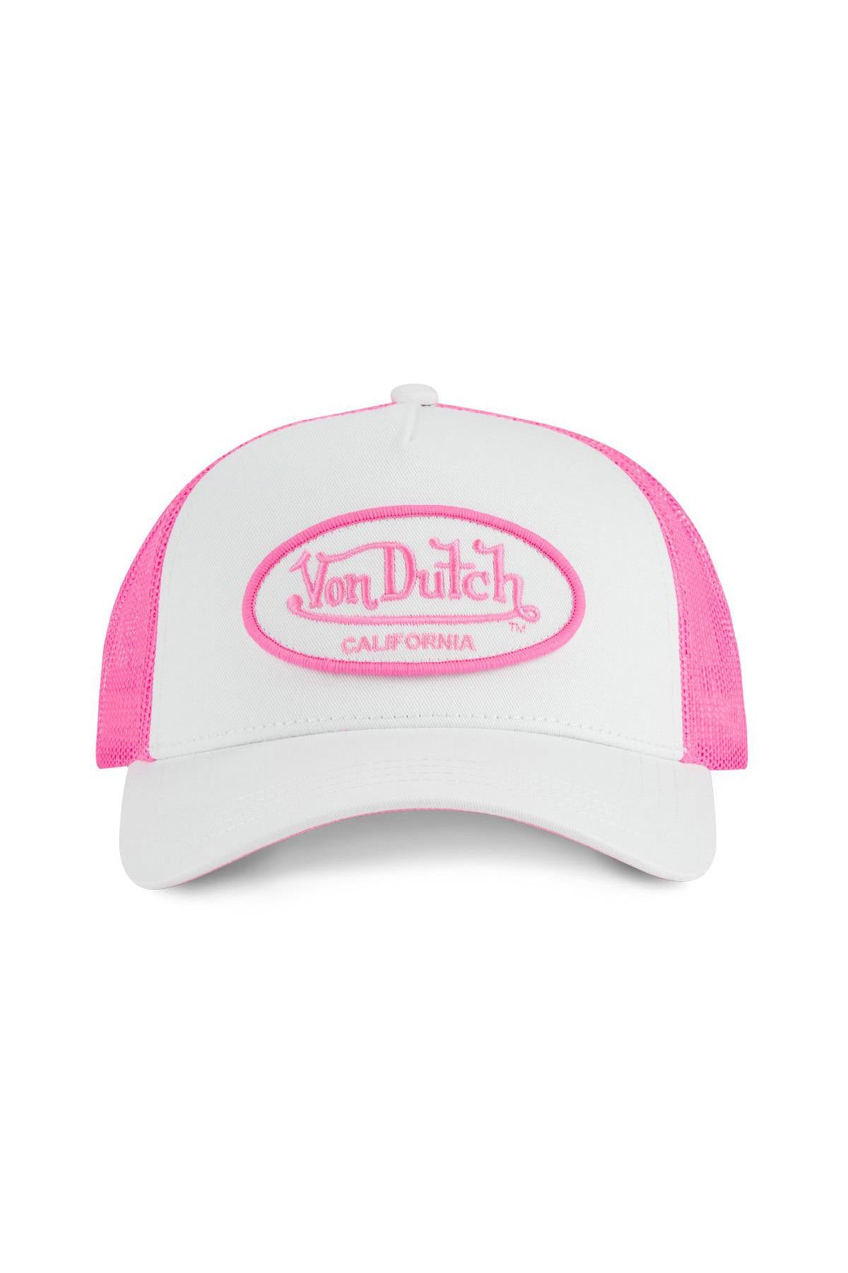 White and neon pink cap with logo - Image n°3