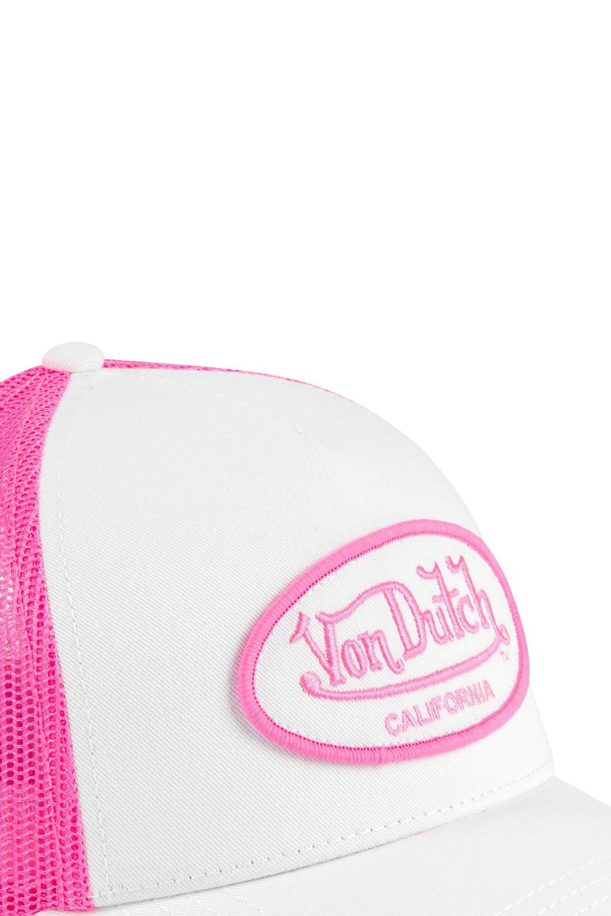 White and neon pink cap with logo - Image n°4