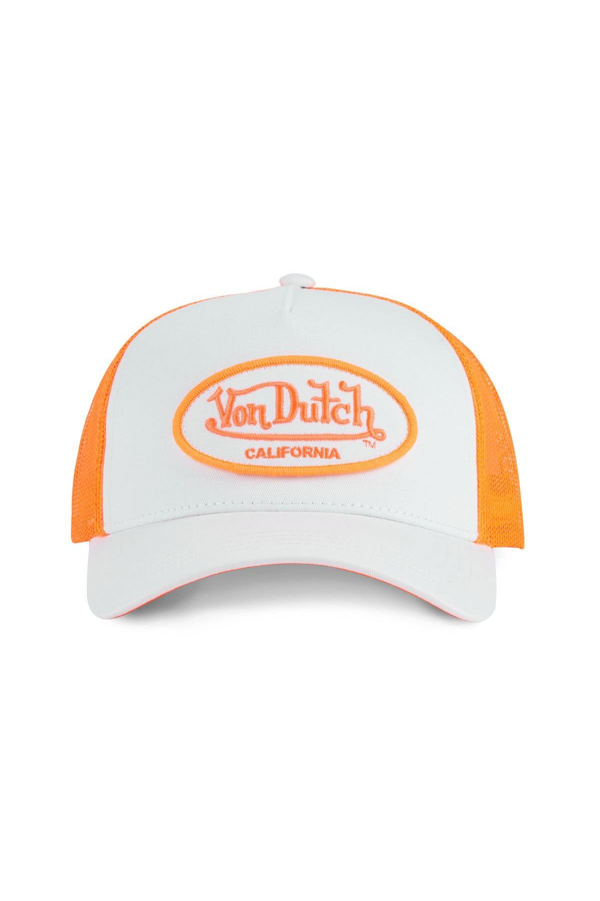 White and fluorescent orange cap with logo - Image n°4