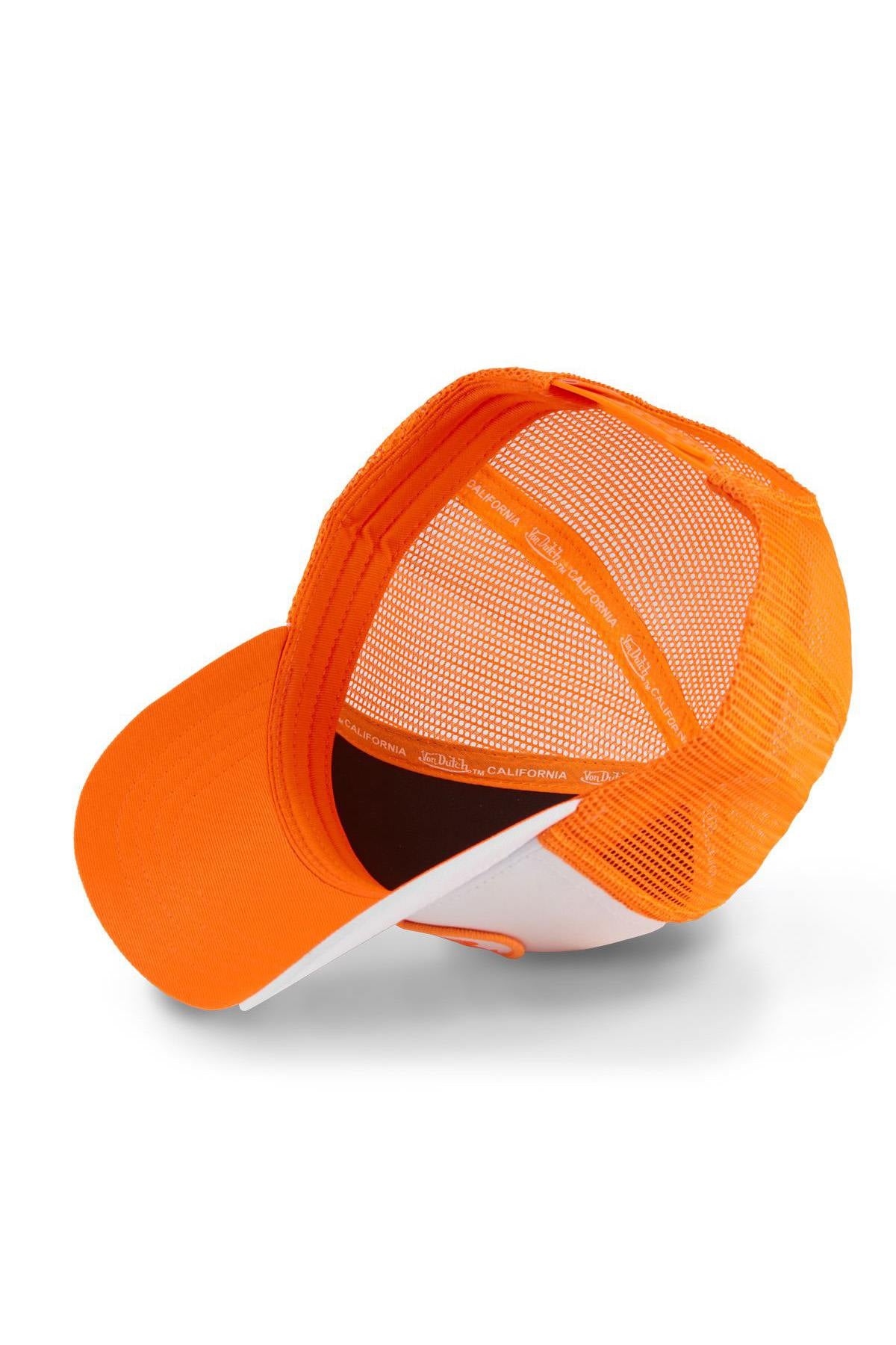 White and fluorescent orange cap with logo - Image n°5