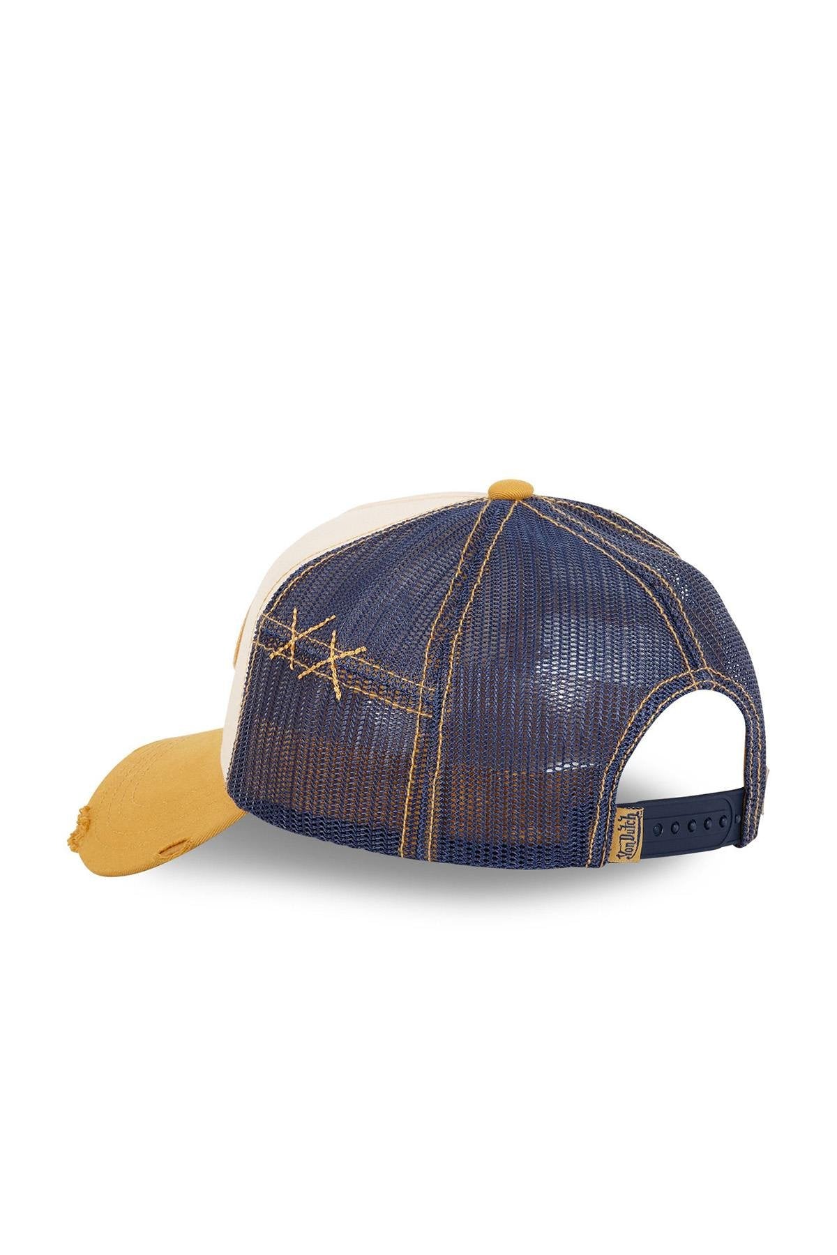 White, yellow and blue worn effect cap - Image n°2