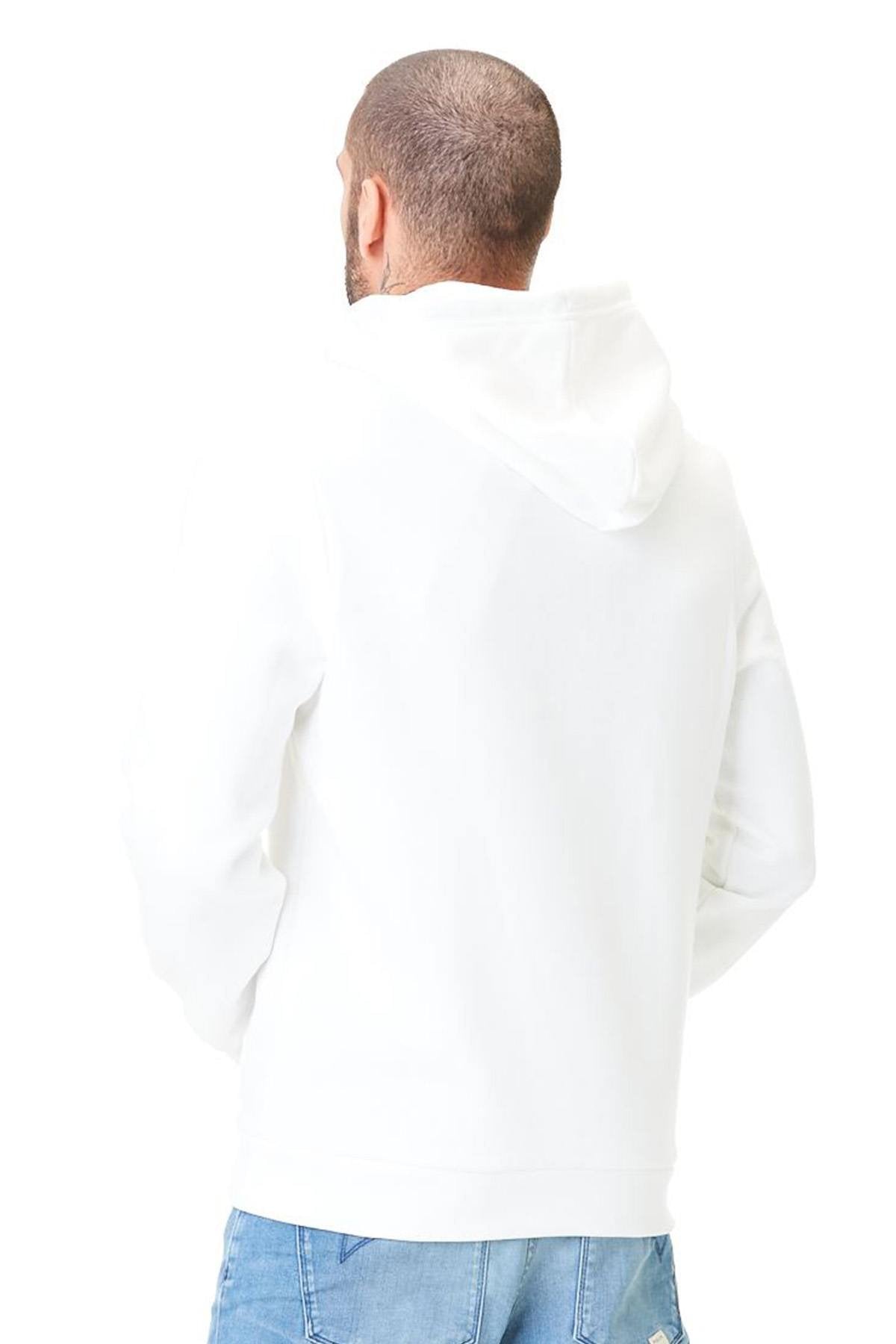 White hoodie with black logo - Image n°2