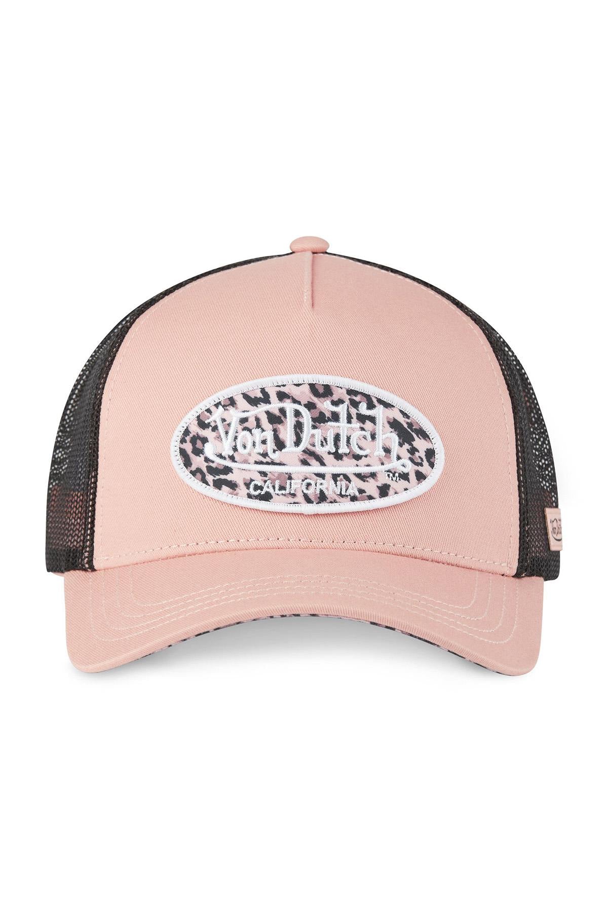 Pink and black cap with leopard print logo - Image n°4