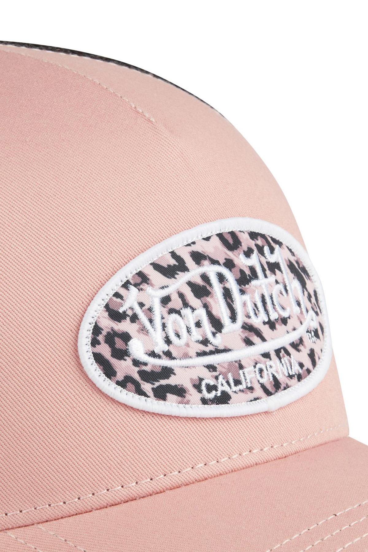 Pink and black cap with leopard print logo - Image n°2