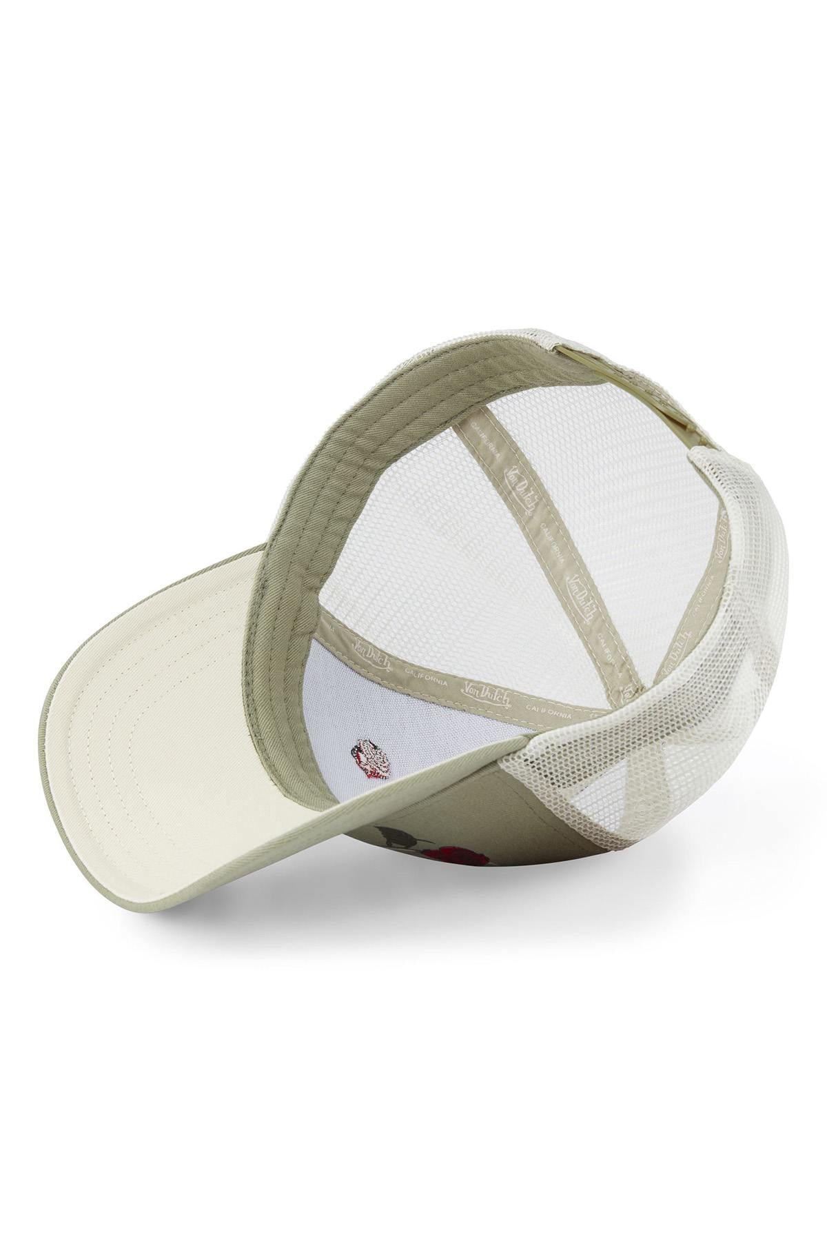 Light khaki cap with red rose pattern logo - Image n°5