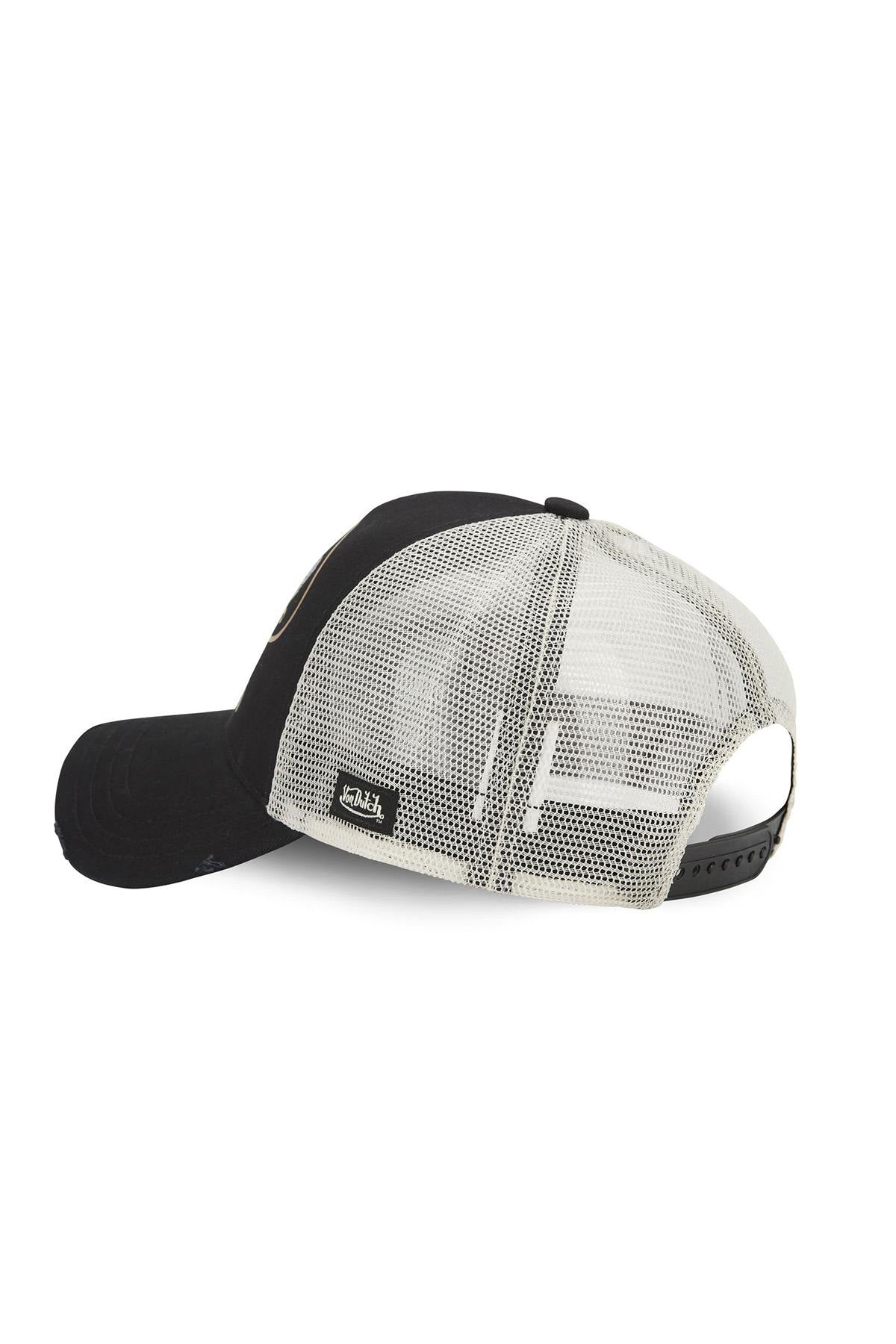 Black and white trucker cap with illustrated logo - Image n°3