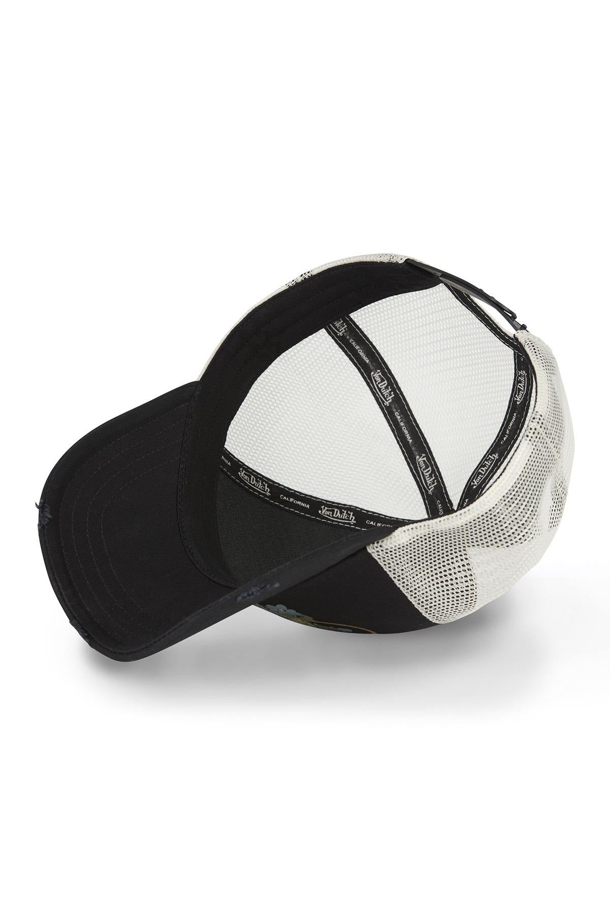 Black and white trucker cap with illustrated logo - Image n°5