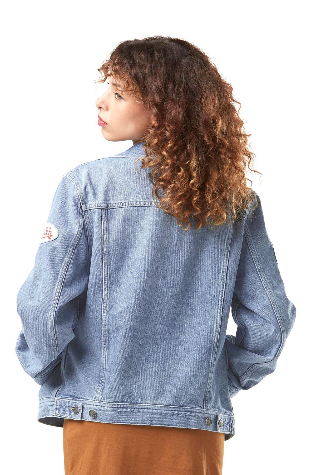 Women's denim jacket with patches - Image n°5