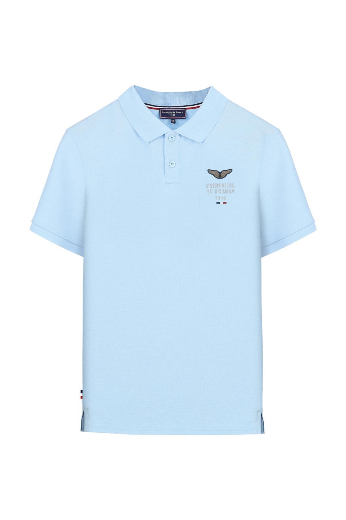 Sky blue cotton and polyester polo shirt Patrouille de France - Image n°1