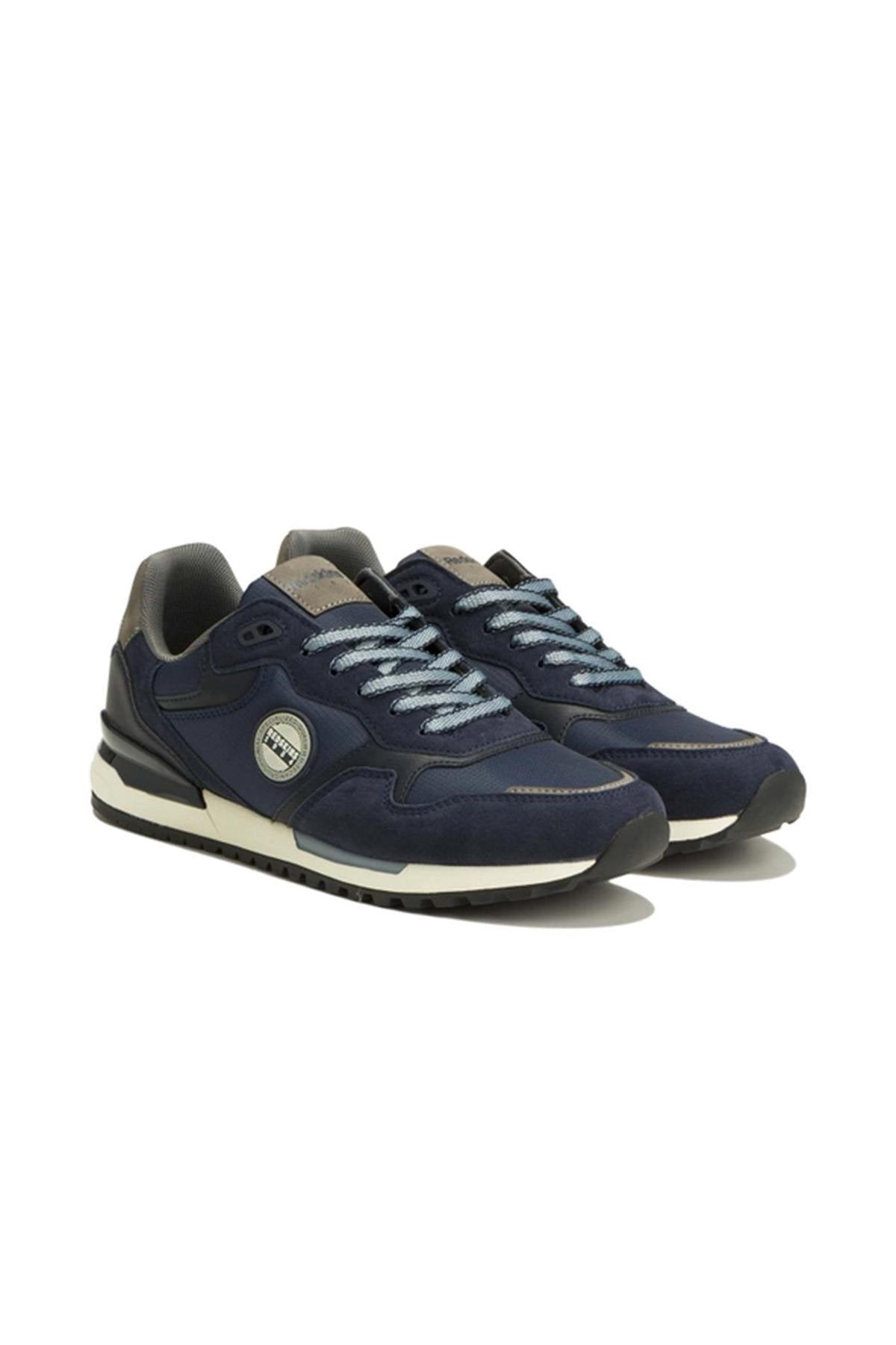 Navy and gray men's sneakers - Image n°1